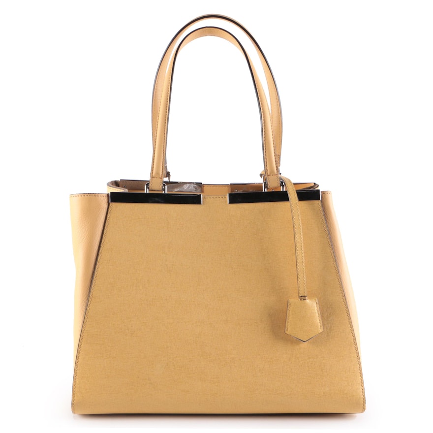 Fendi Petite 3Jours Tote Bag in Yellow Leather