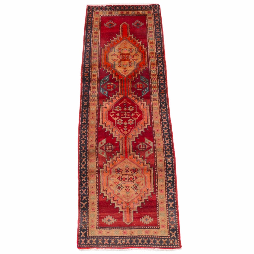 2'11 x 9'1 Hand-Knotted Caucasian Kazak Wool Carpet Runner