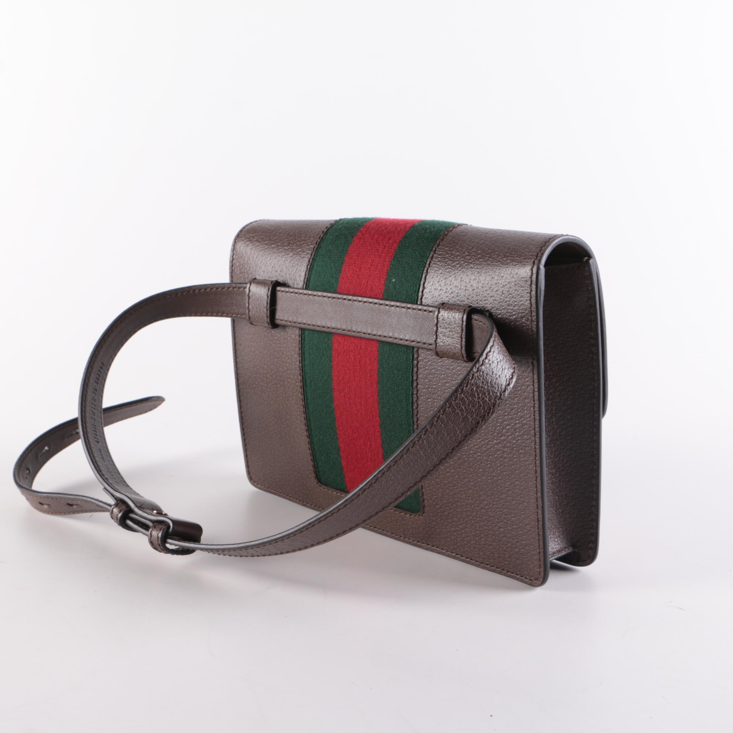 Gucci Sylvie Floral Embroidered Leather Belt Bag