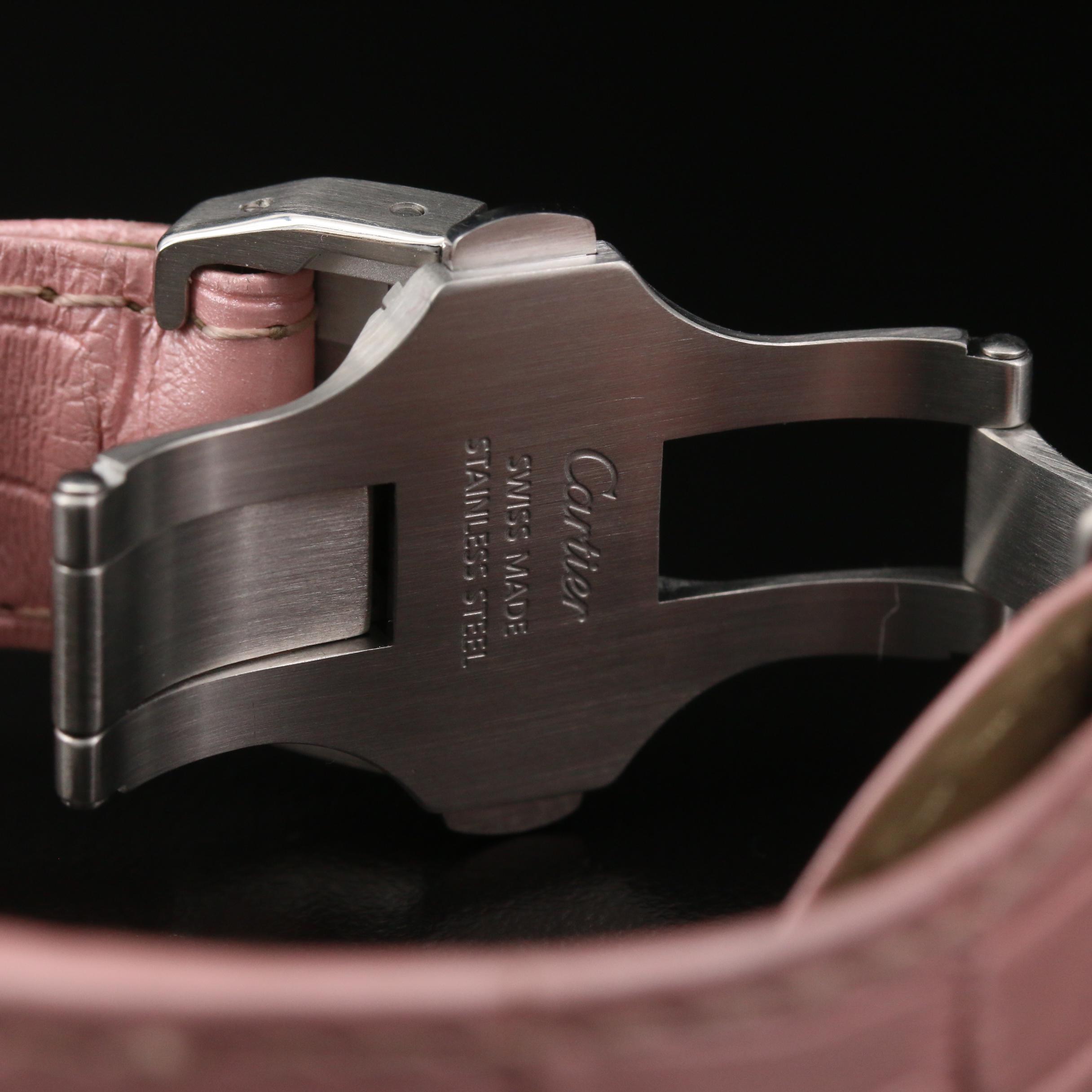 Cartier "Santos 100" Custom 3.71 CTW Diamond Dial and Stainless Steel Watch