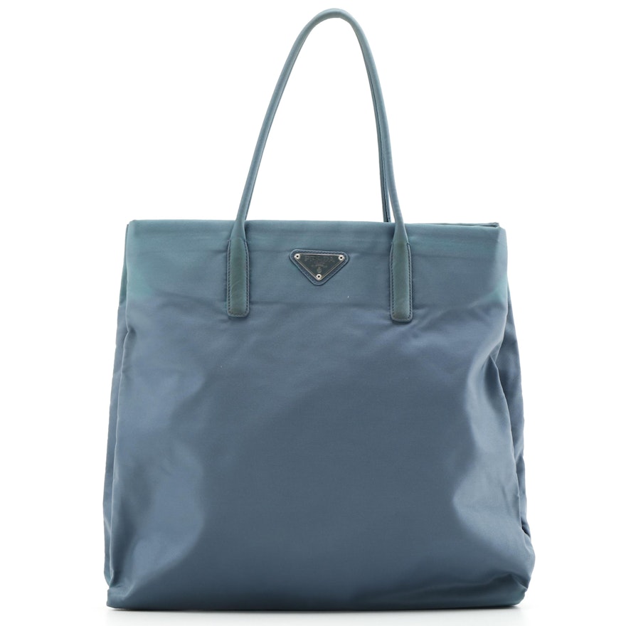 Prada Tessuto Basic Tote Bag in Turquoise Nylon