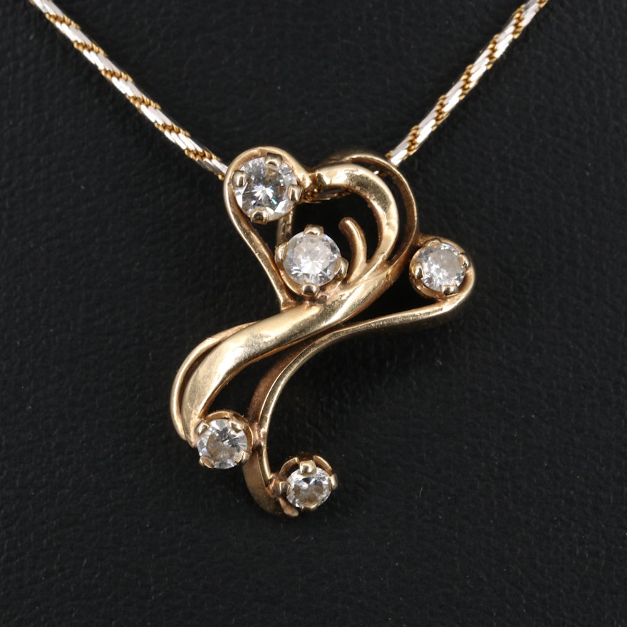 14K Diamond Pendant Necklace