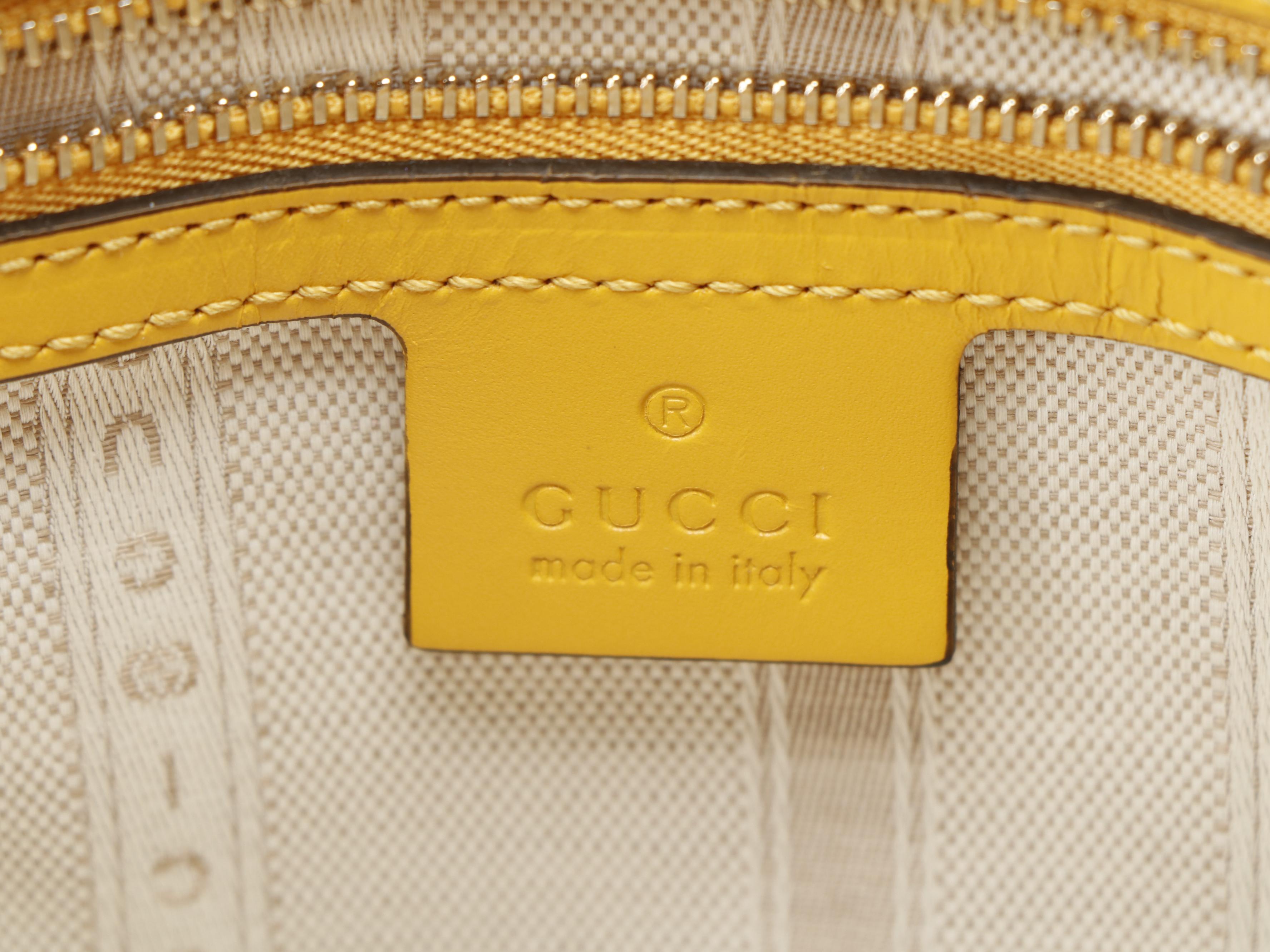Gucci Top Handle Bag in Yellow Diamante Leather with Detachable Shoulder Strap