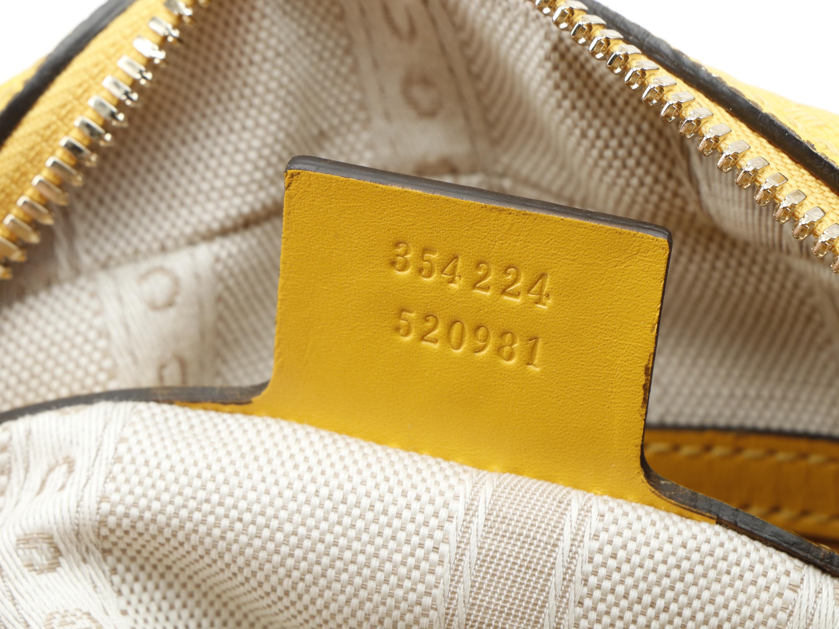 Gucci Top Handle Bag in Yellow Diamante Leather with Detachable Shoulder Strap