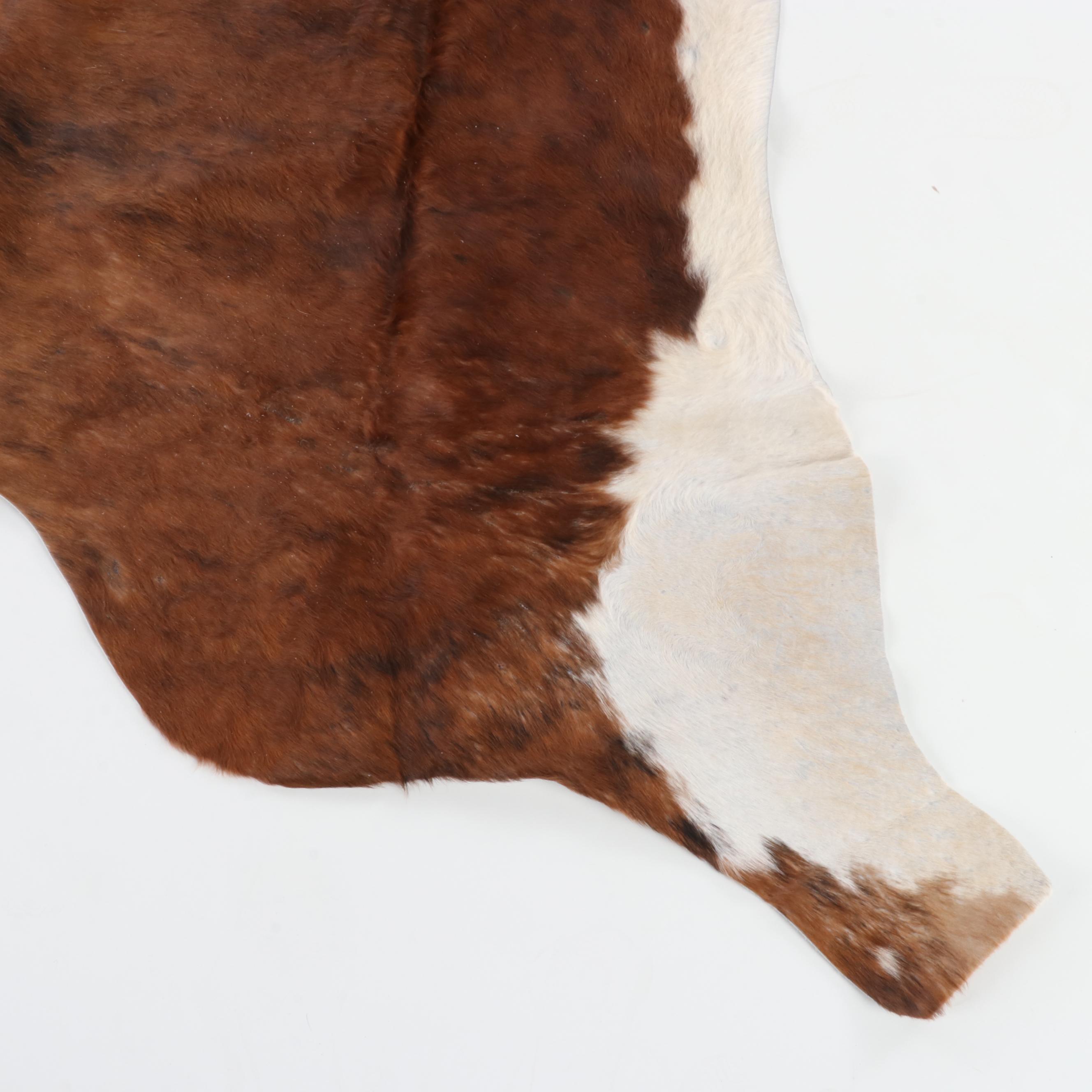 5'7 x 6'2 Natural Cow Hide Area Rug