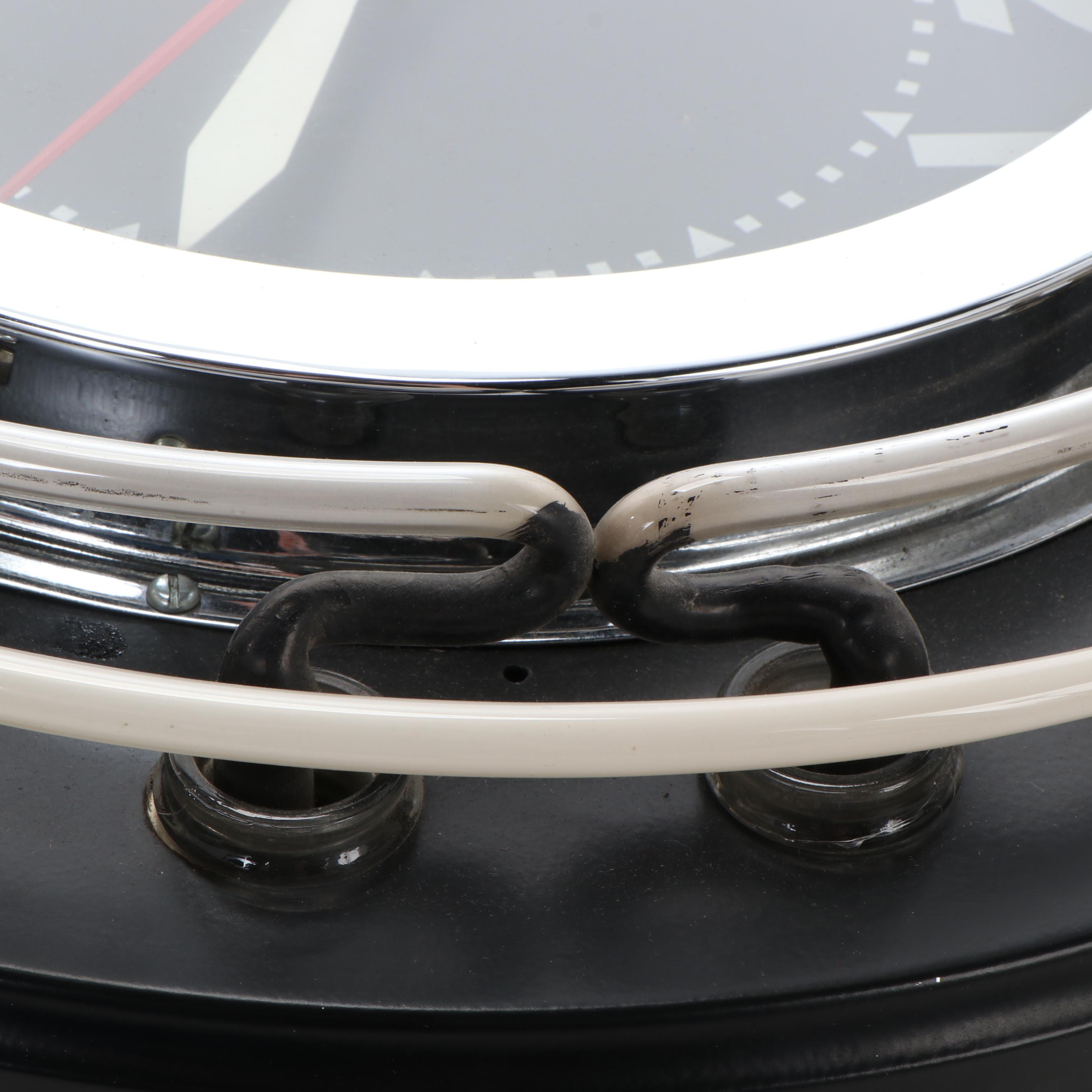 Whistling Oyster Restored  Black Shane Neon Clock