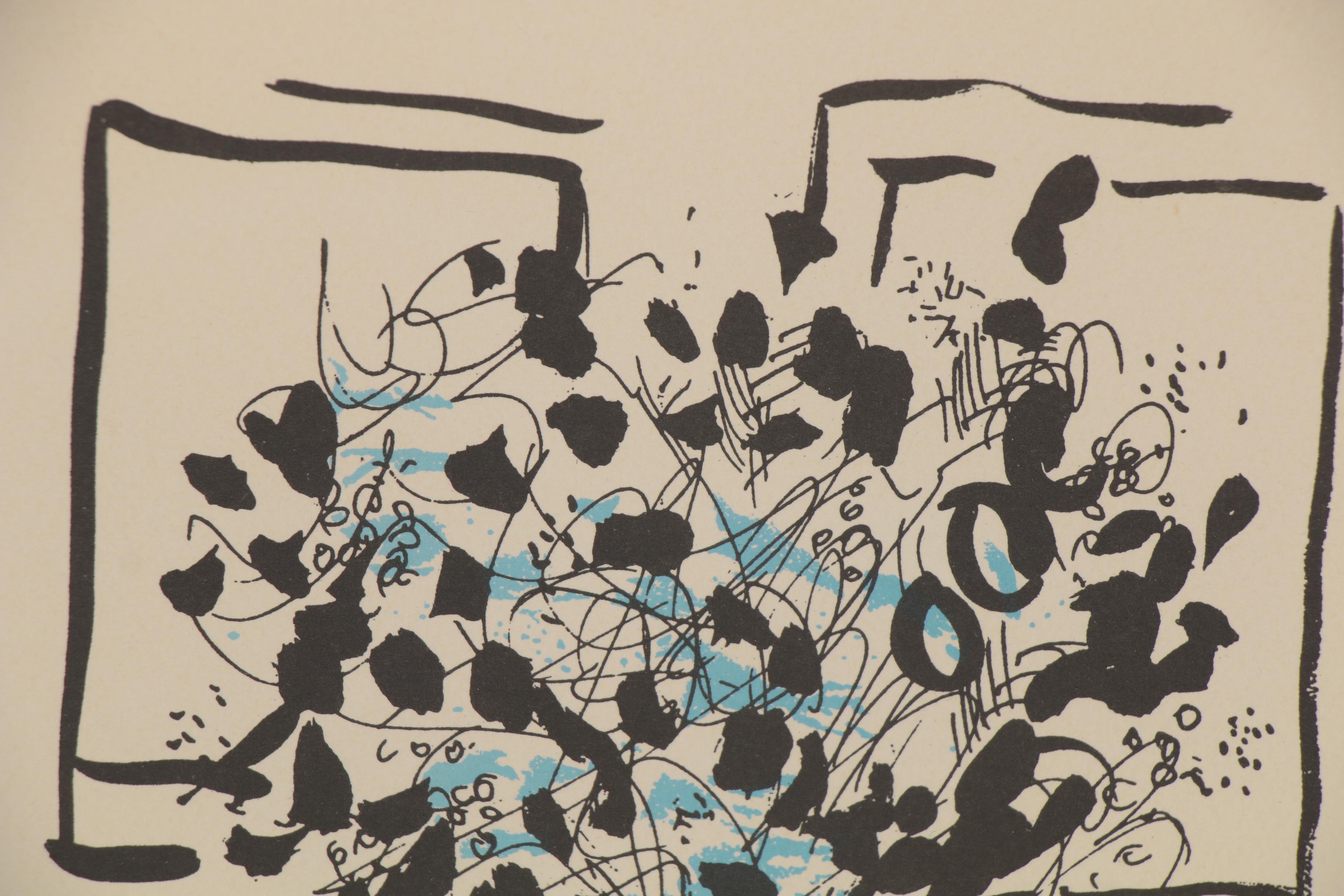 Marc Chagall Lithograph "Le Bouquet Noir et Bleu," 1957