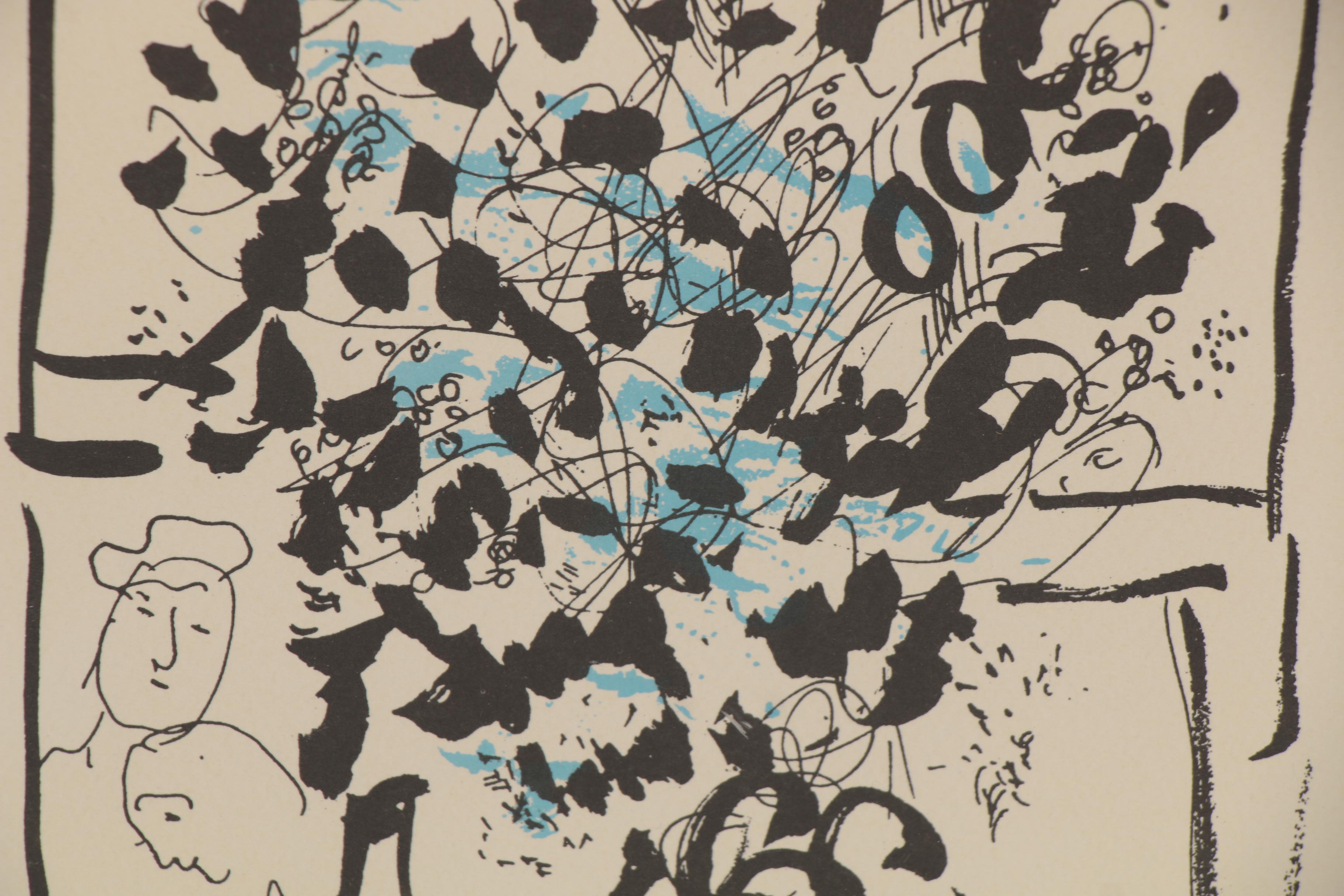 Marc Chagall Lithograph "Le Bouquet Noir et Bleu," 1957
