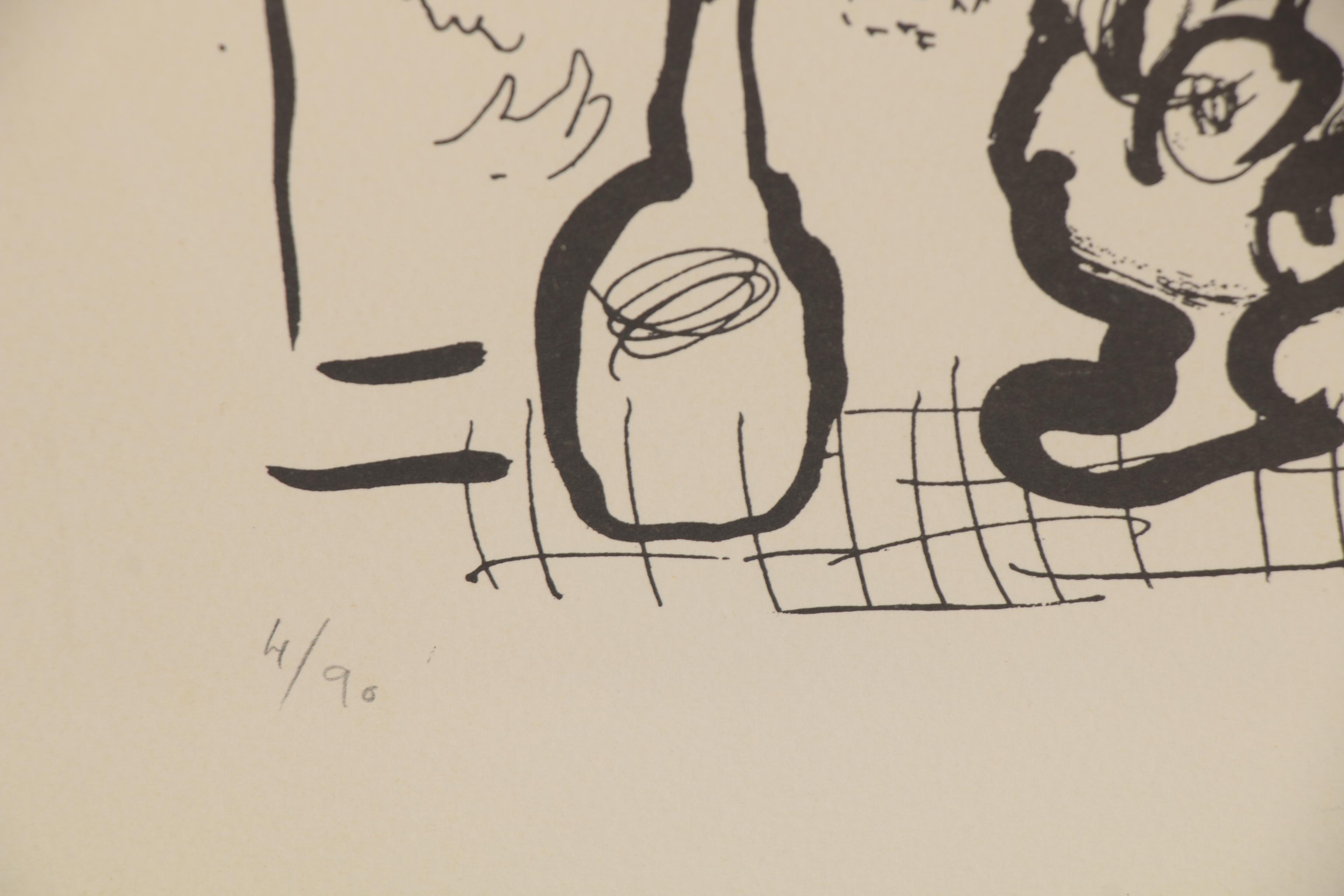 Marc Chagall Lithograph "Le Bouquet Noir et Bleu," 1957