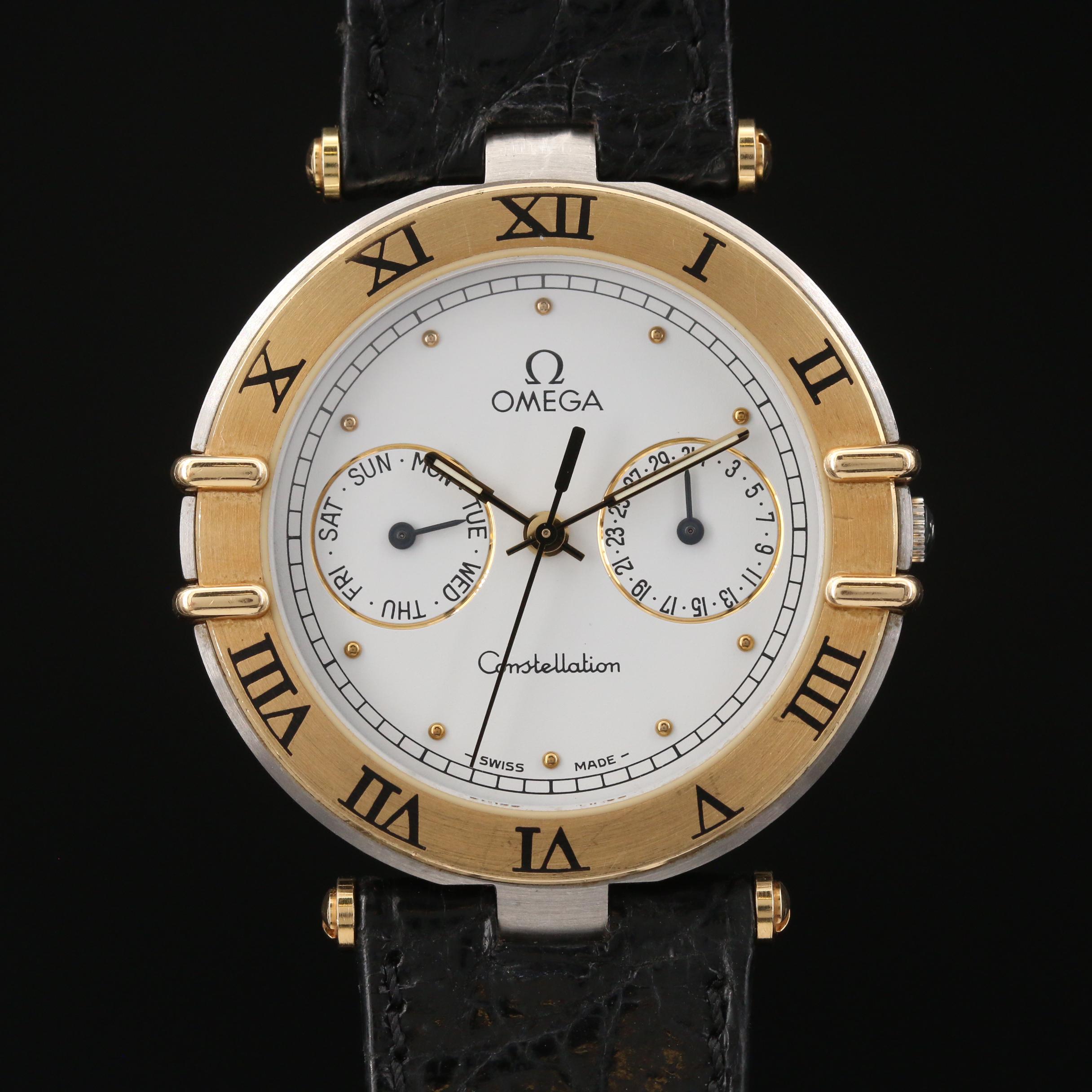 1987 Omega Constellation Day-Date 18K and Stainless Steel Quartz Watch