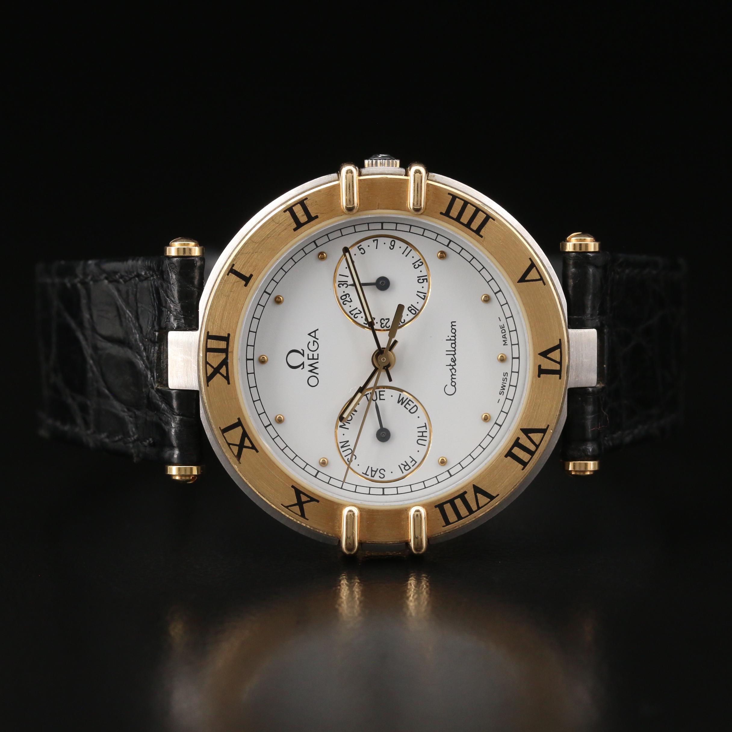 1987 Omega Constellation Day-Date 18K and Stainless Steel Quartz Watch
