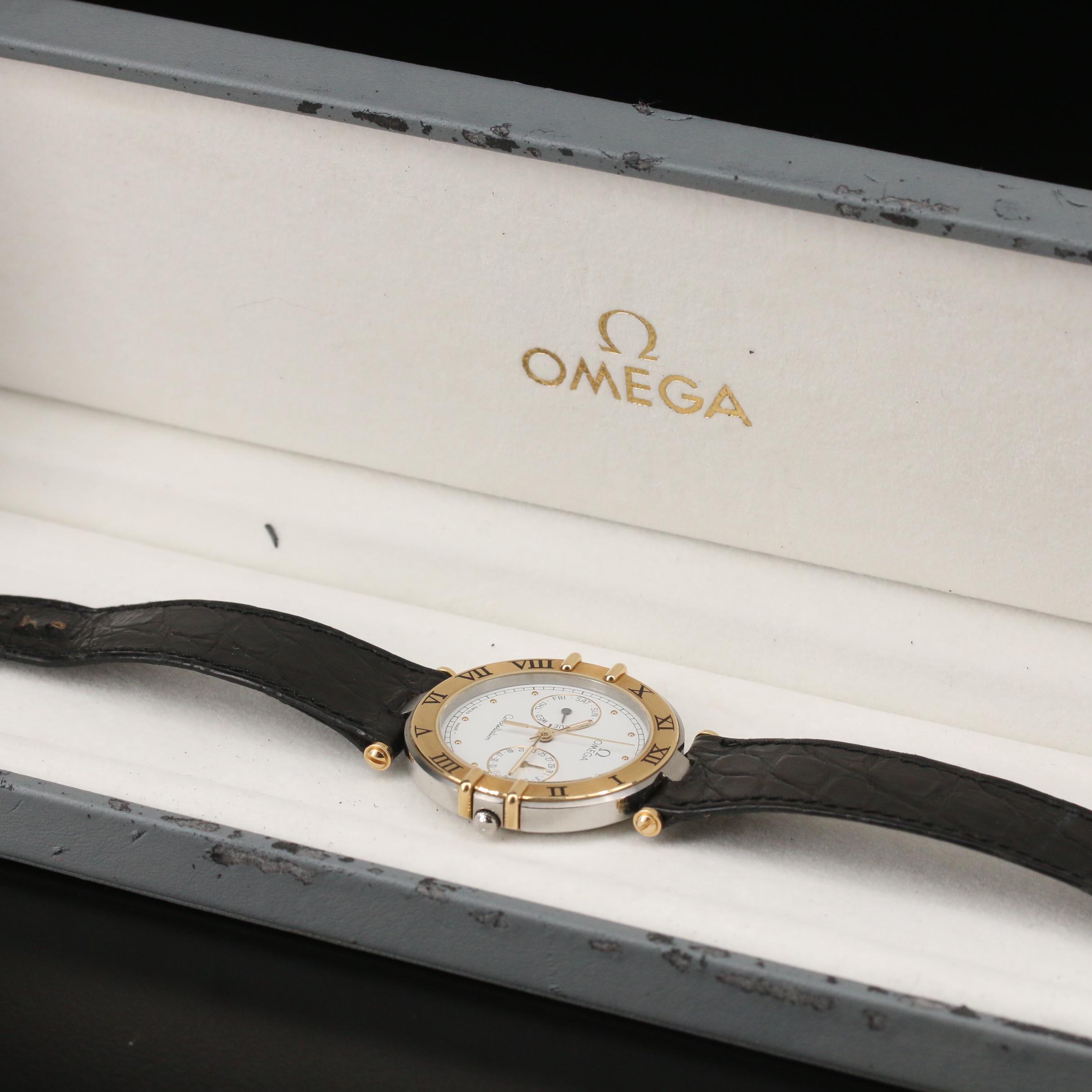 1987 Omega Constellation Day-Date 18K and Stainless Steel Quartz Watch