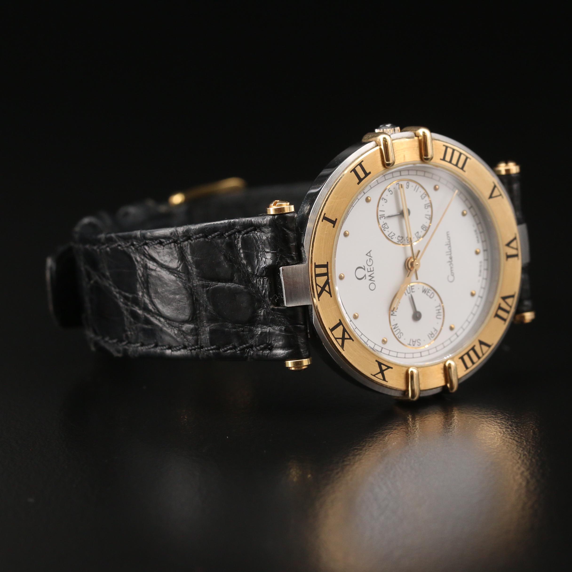 1987 Omega Constellation Day-Date 18K and Stainless Steel Quartz Watch