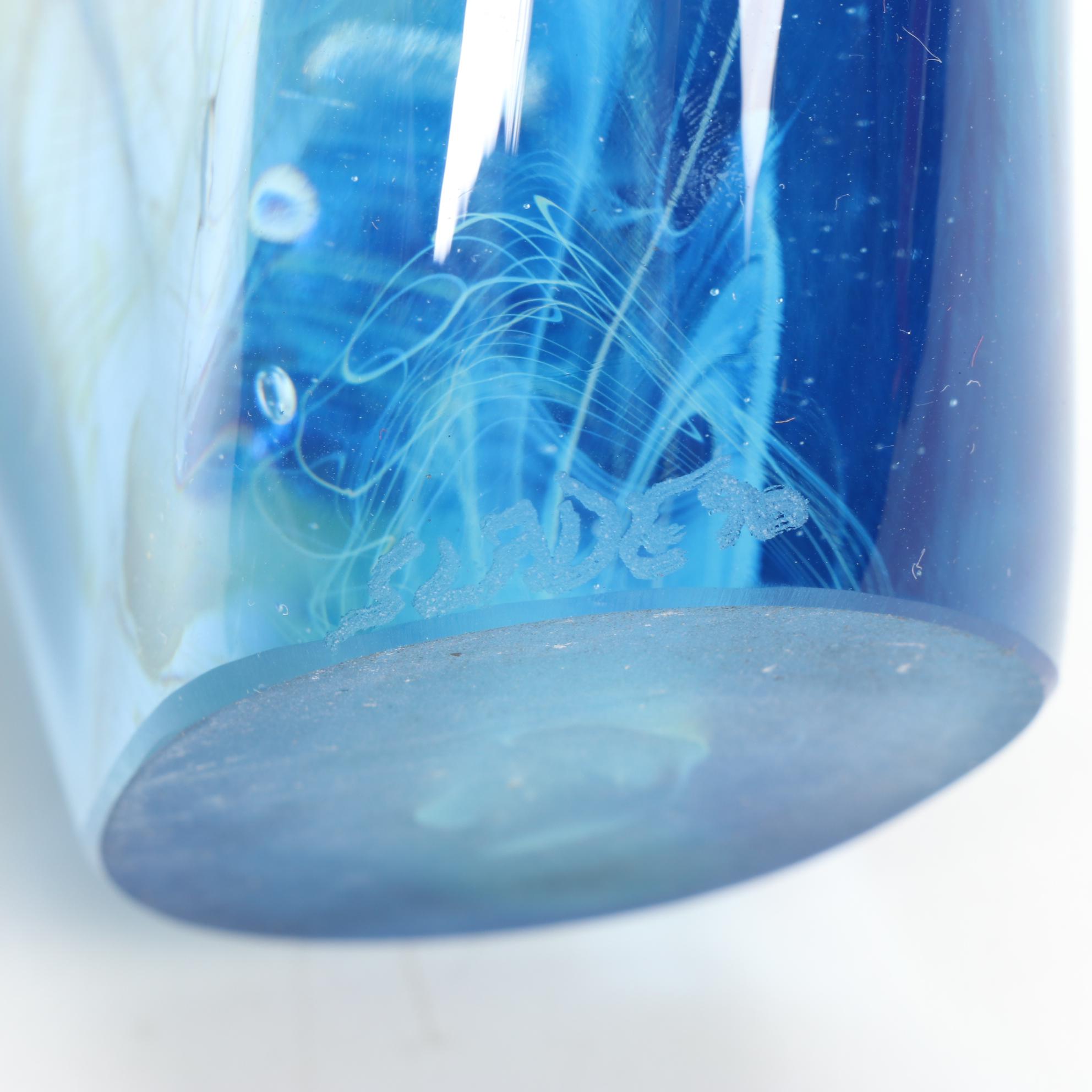 Bill Slade Handblown Art Glass with Illuminating Base, 1990