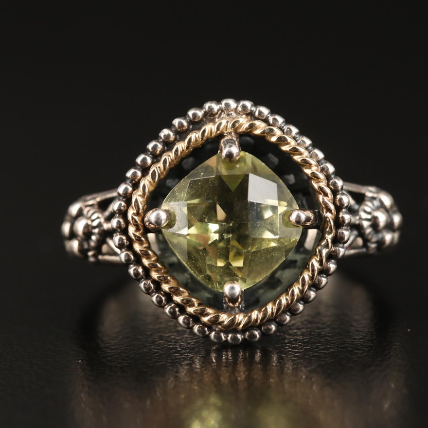 Sterling Citrine Ring with 14K Accents