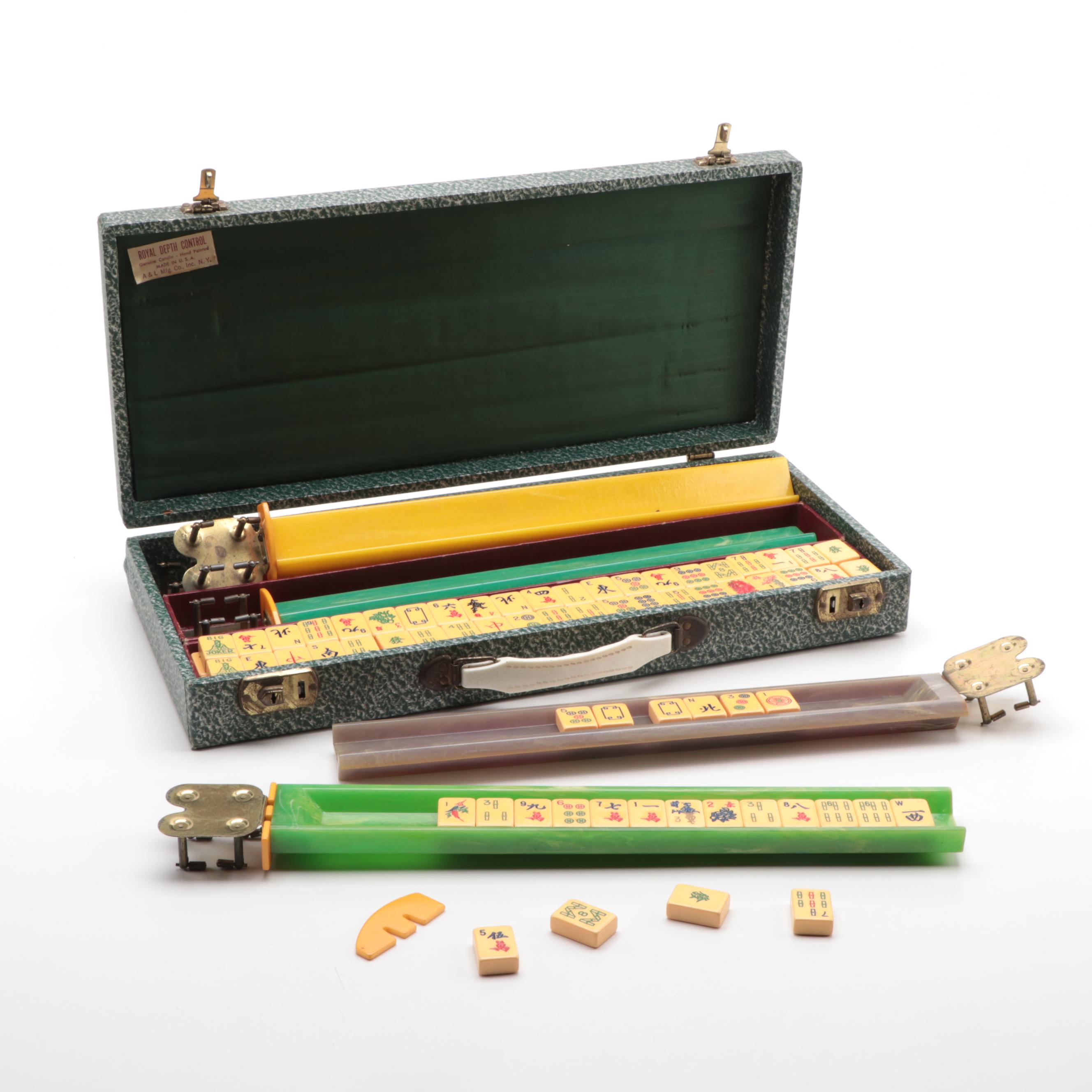 Royal Depth Control Genuine Catalin Mah Jongg Set, Vintage