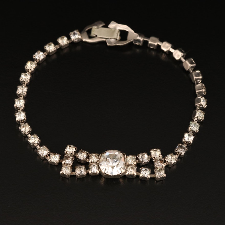 Vintage Rhinestone Bow Bracelet