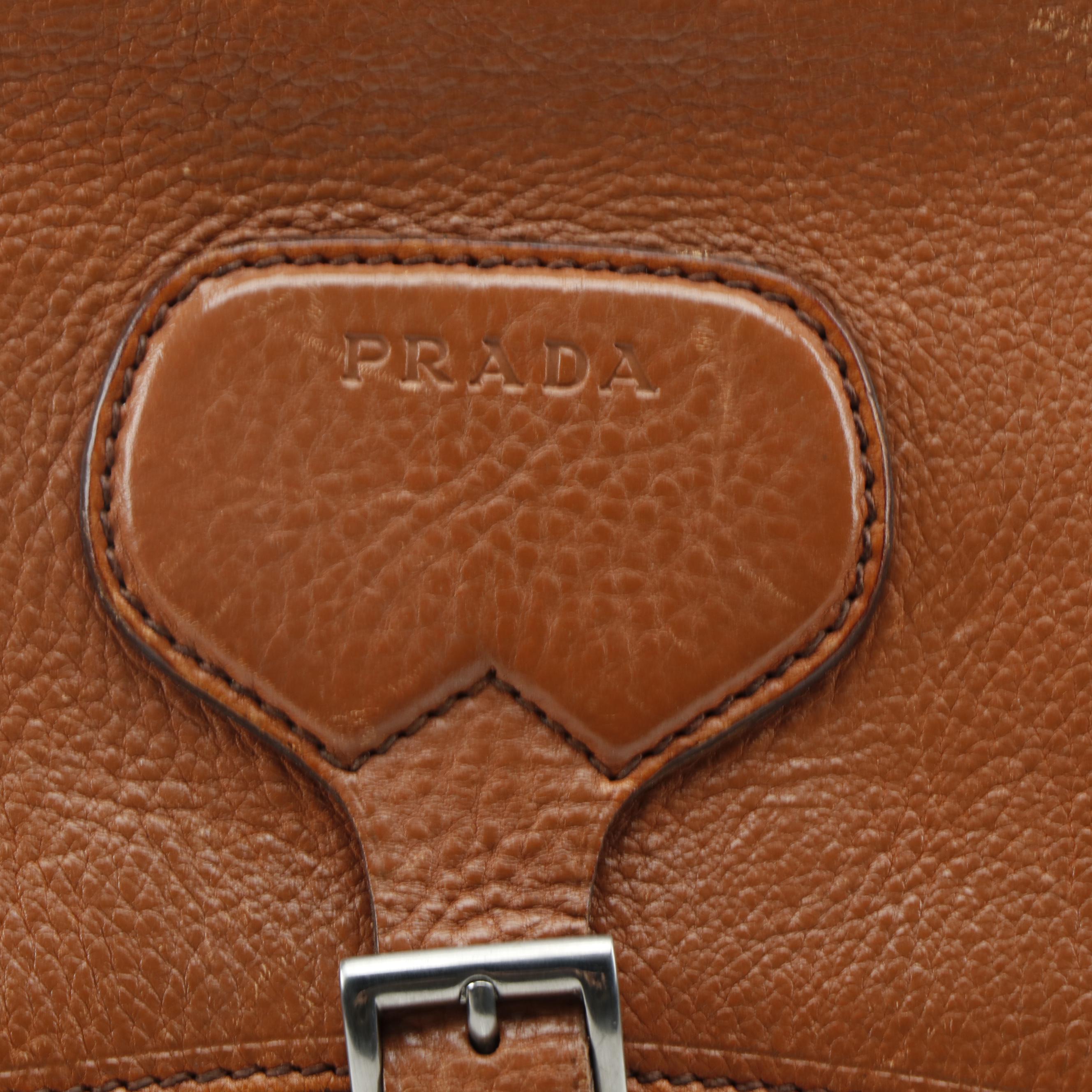 Prada Cervo Leather Saddle Bag Without Shoulder Strap
