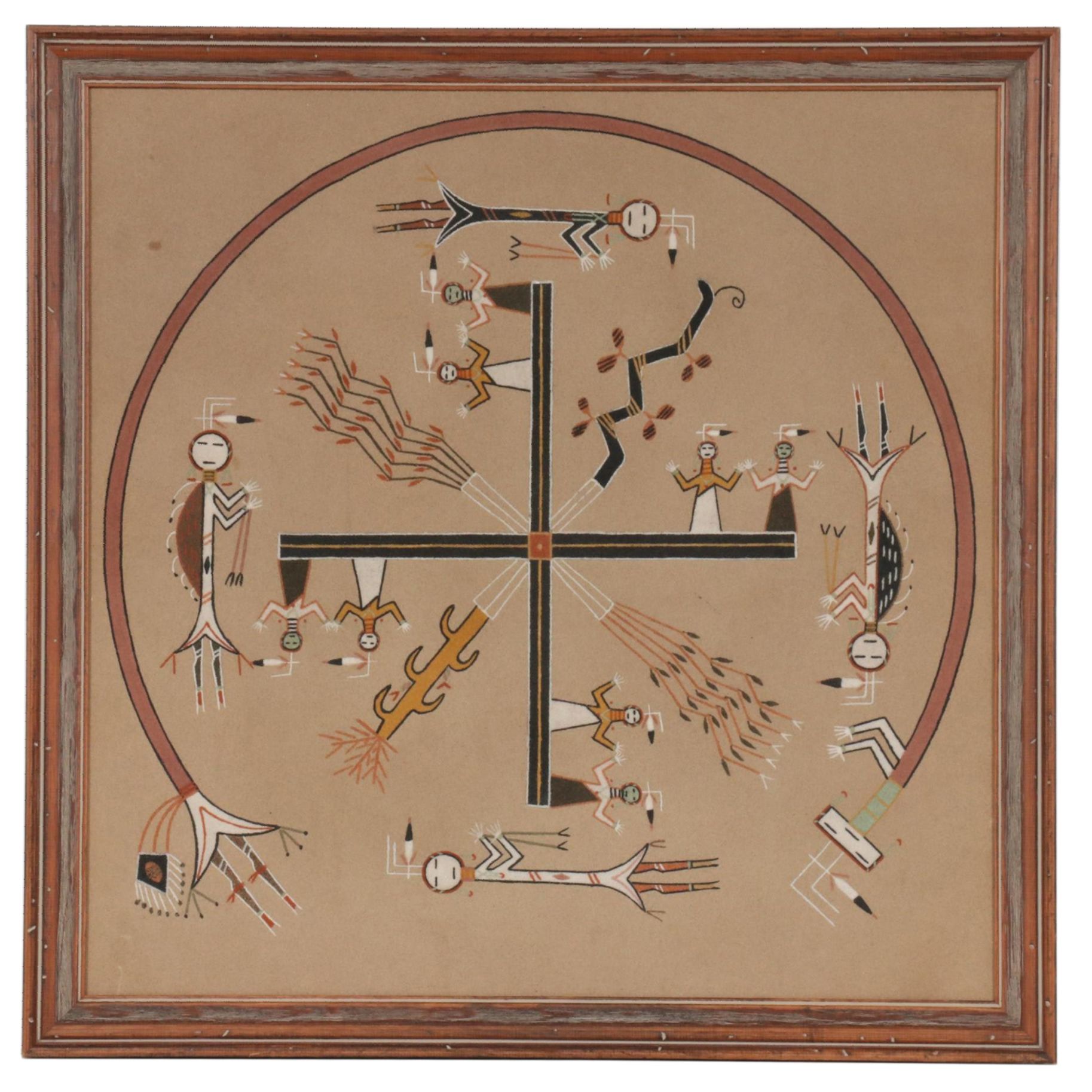 Patsy Miller Navajo Sand Painting "Whirling Logs," circa 1962