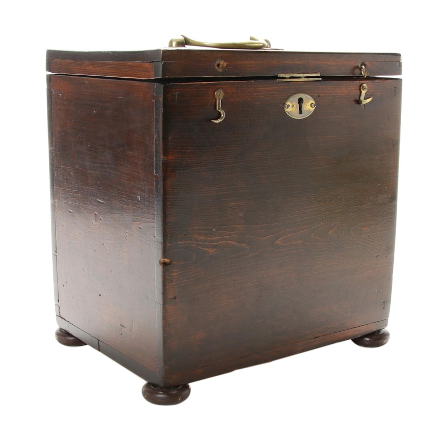 Wood Trinket Box with Brass Hardware