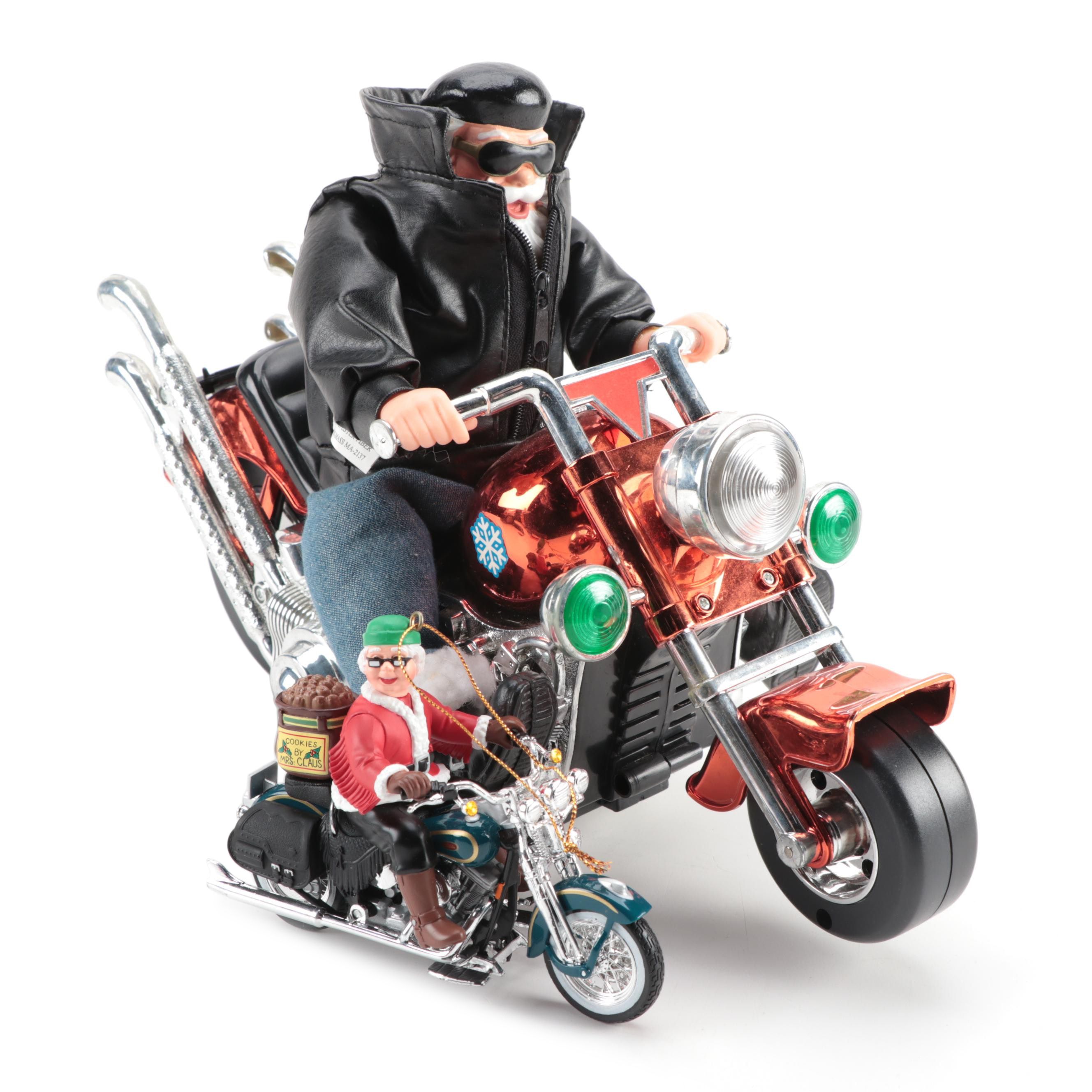 Harley-Davidson Santa Claus Ornament and "Yule-1" Battery Operated Toy