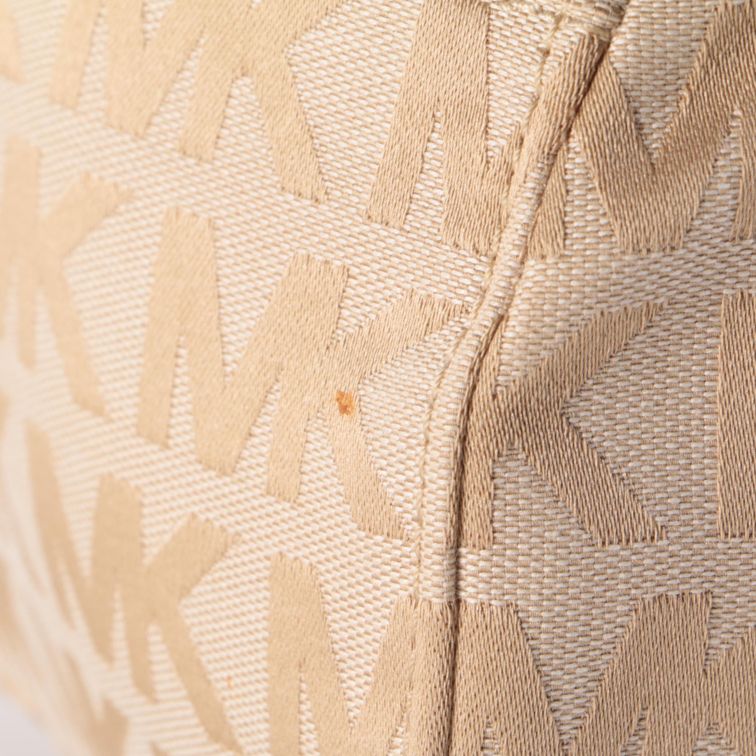 MICHAEL Michael Kors Beige Fabric Crossbody Bag with Leather Chain Link Strap