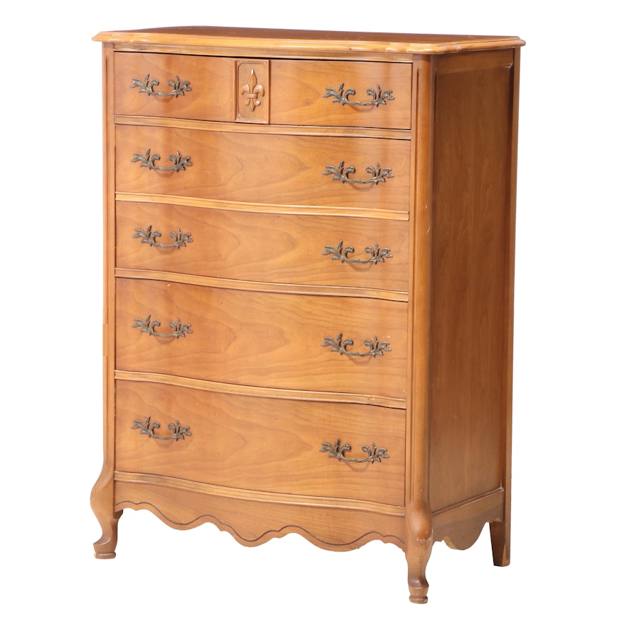 Bassett Furniture "Fleur de Lis" Cherry Veneer Chest of Drawers