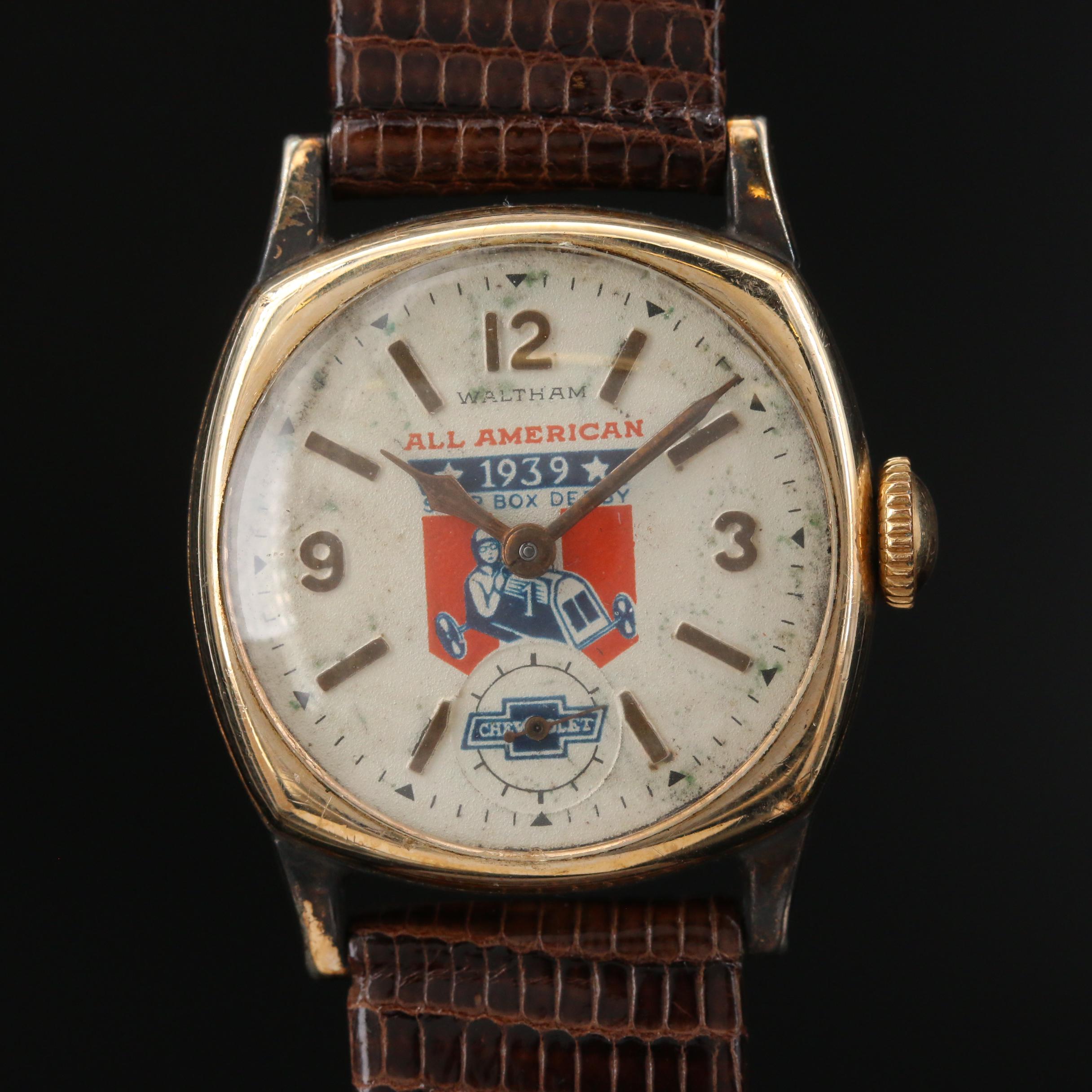 1936 Waltham "All American Soap Box Derby" 10K Rolled Gold Plate Watch