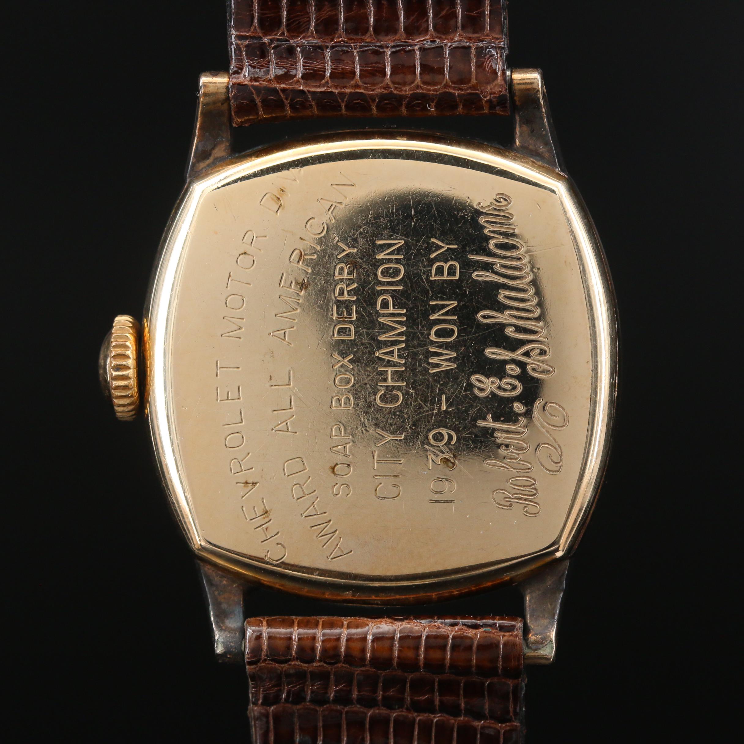 1936 Waltham "All American Soap Box Derby" 10K Rolled Gold Plate Watch