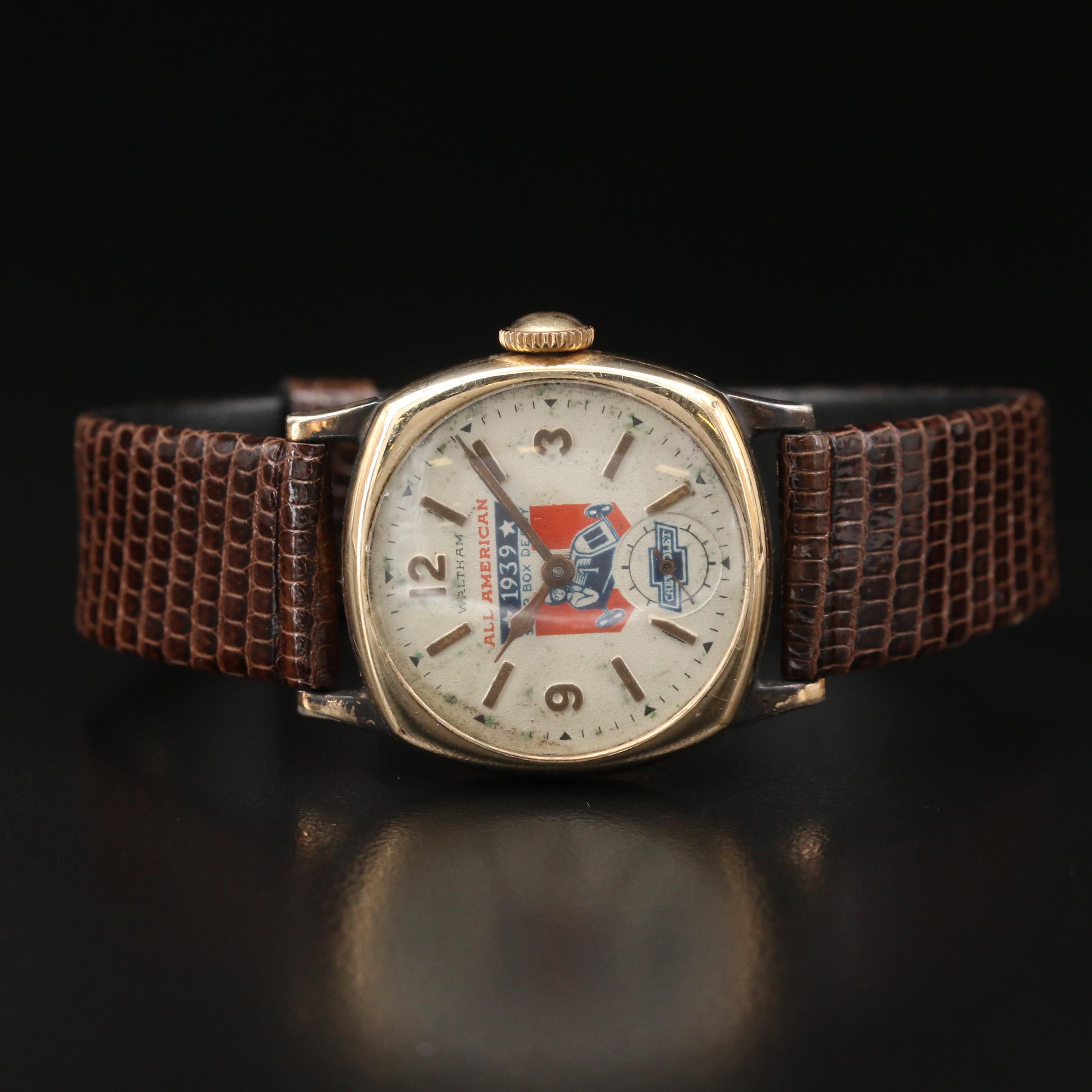 1936 Waltham "All American Soap Box Derby" 10K Rolled Gold Plate Watch