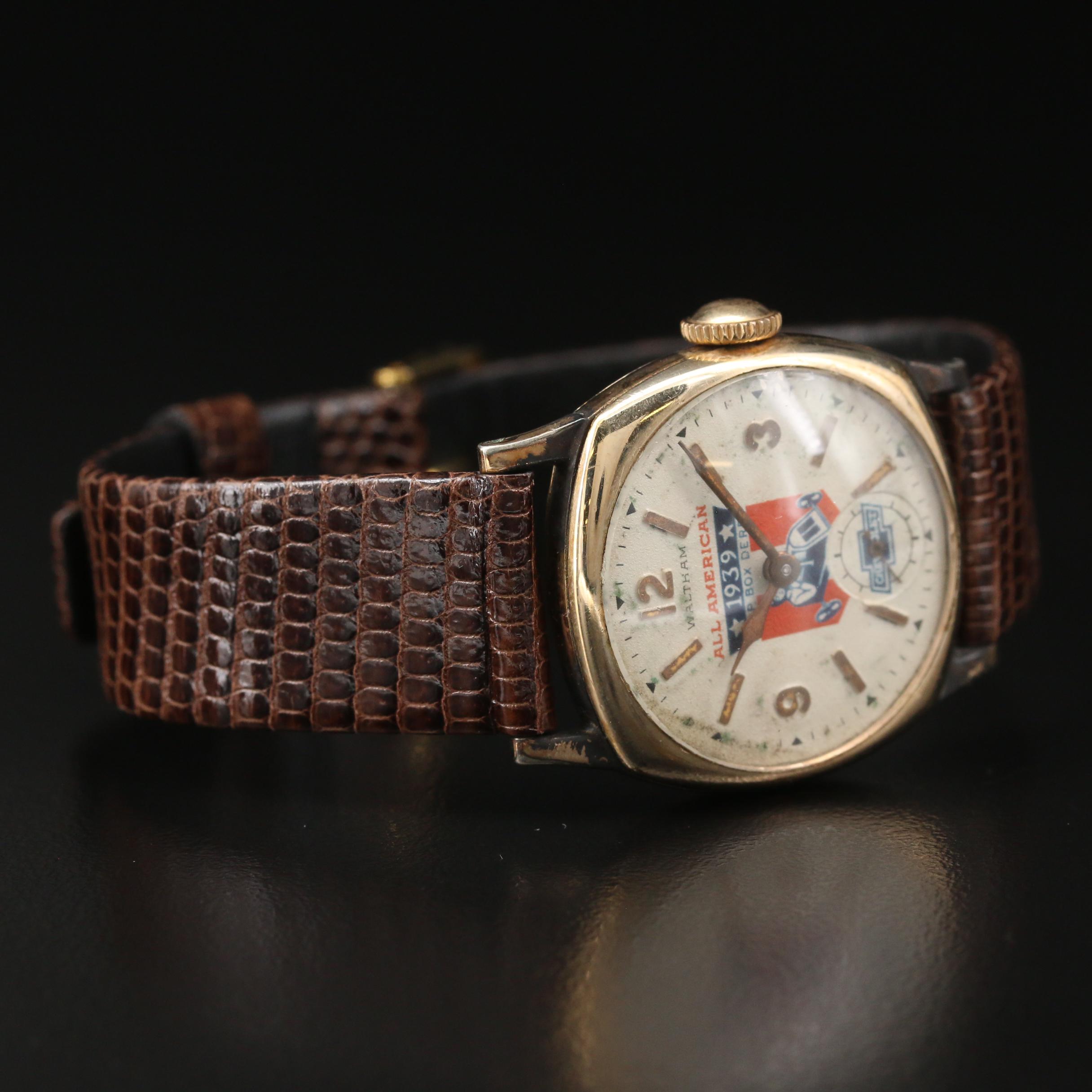 1936 Waltham "All American Soap Box Derby" 10K Rolled Gold Plate Watch