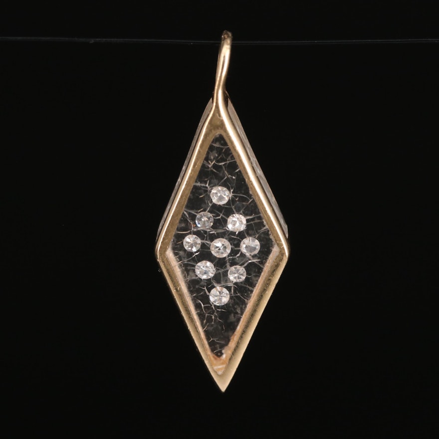 14K Floating Diamond Pendant