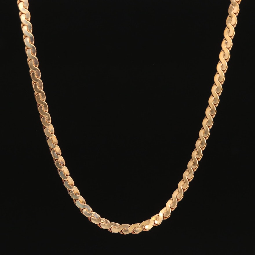 Gold Filled Serpentine Chain Necklace