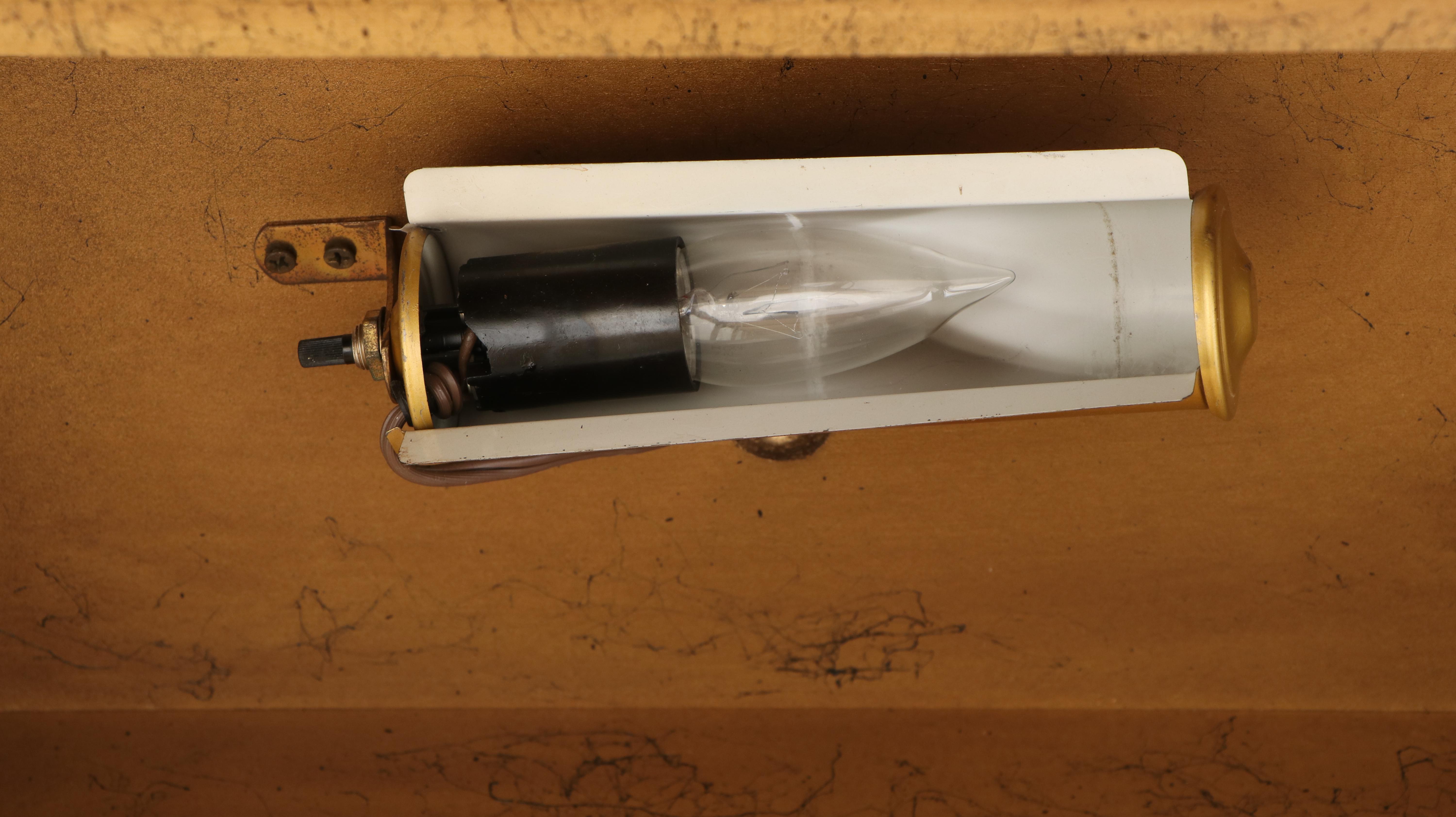 Neoclassical Style Marbleized Wood Illuminated Curio Cabinet with Glass Shelves