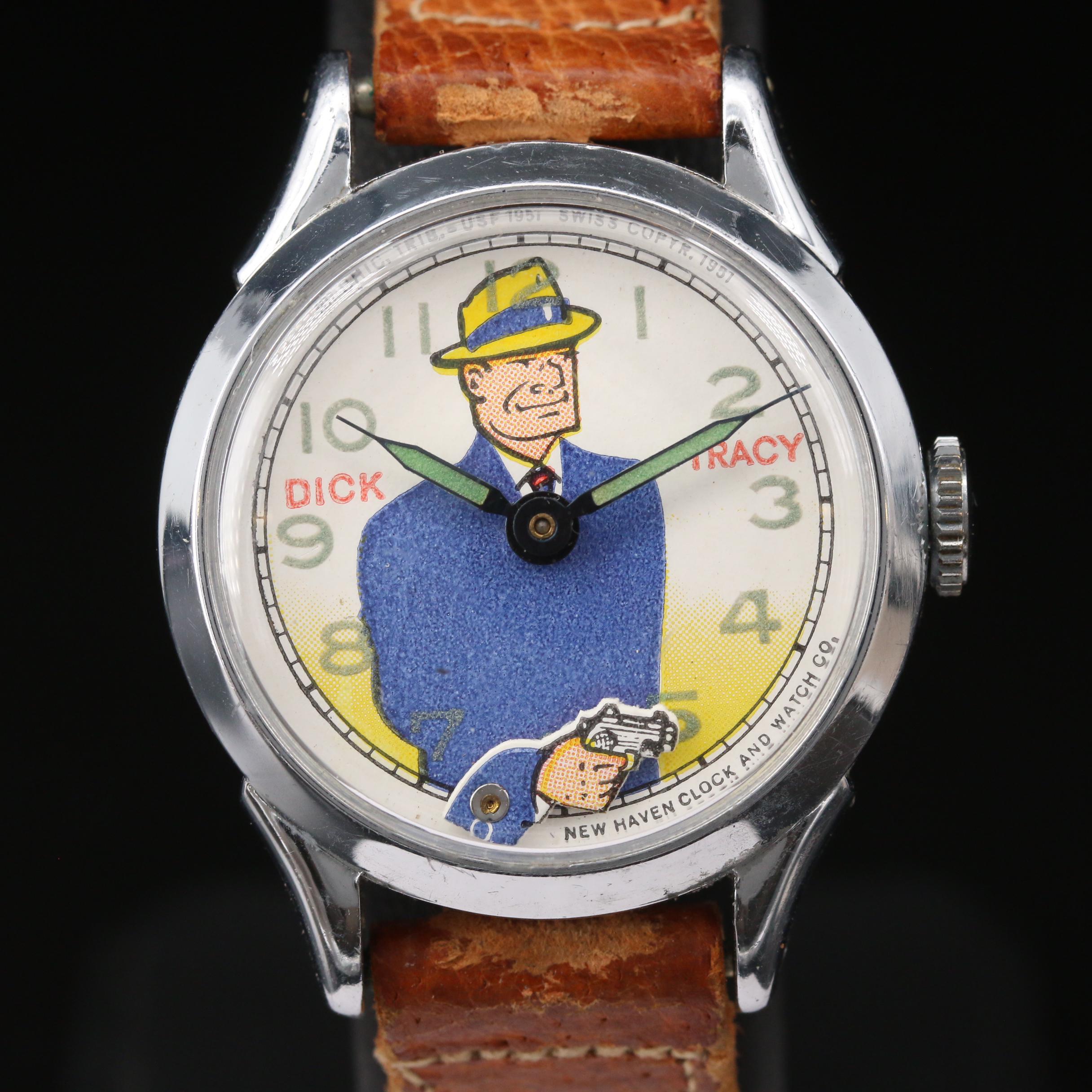 Vintage New Haven Dick Tracy Stem Wind Watch