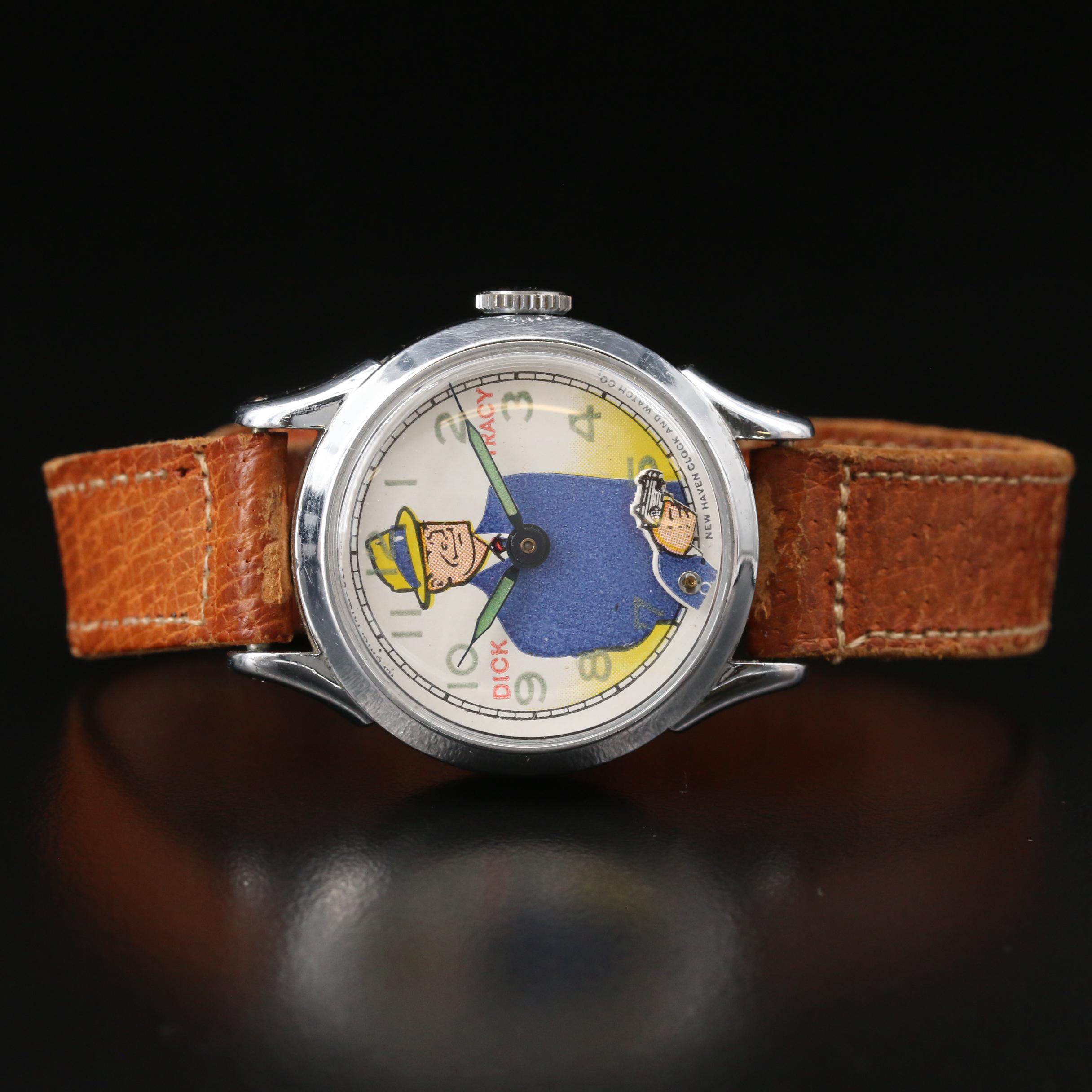 Vintage New Haven Dick Tracy Stem Wind Watch