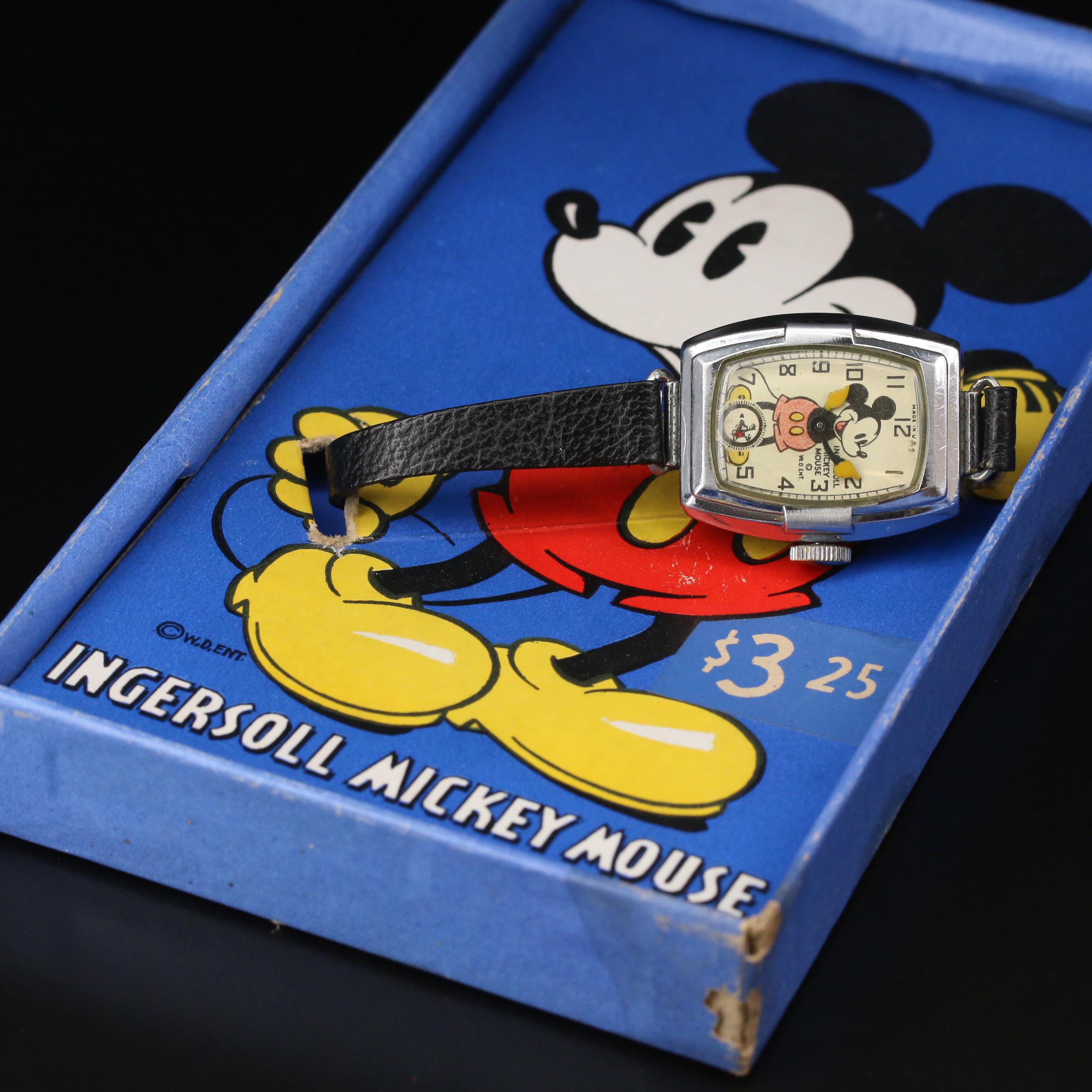 Vintage Ingersoll Mickey Mouse Stem Wind Watch