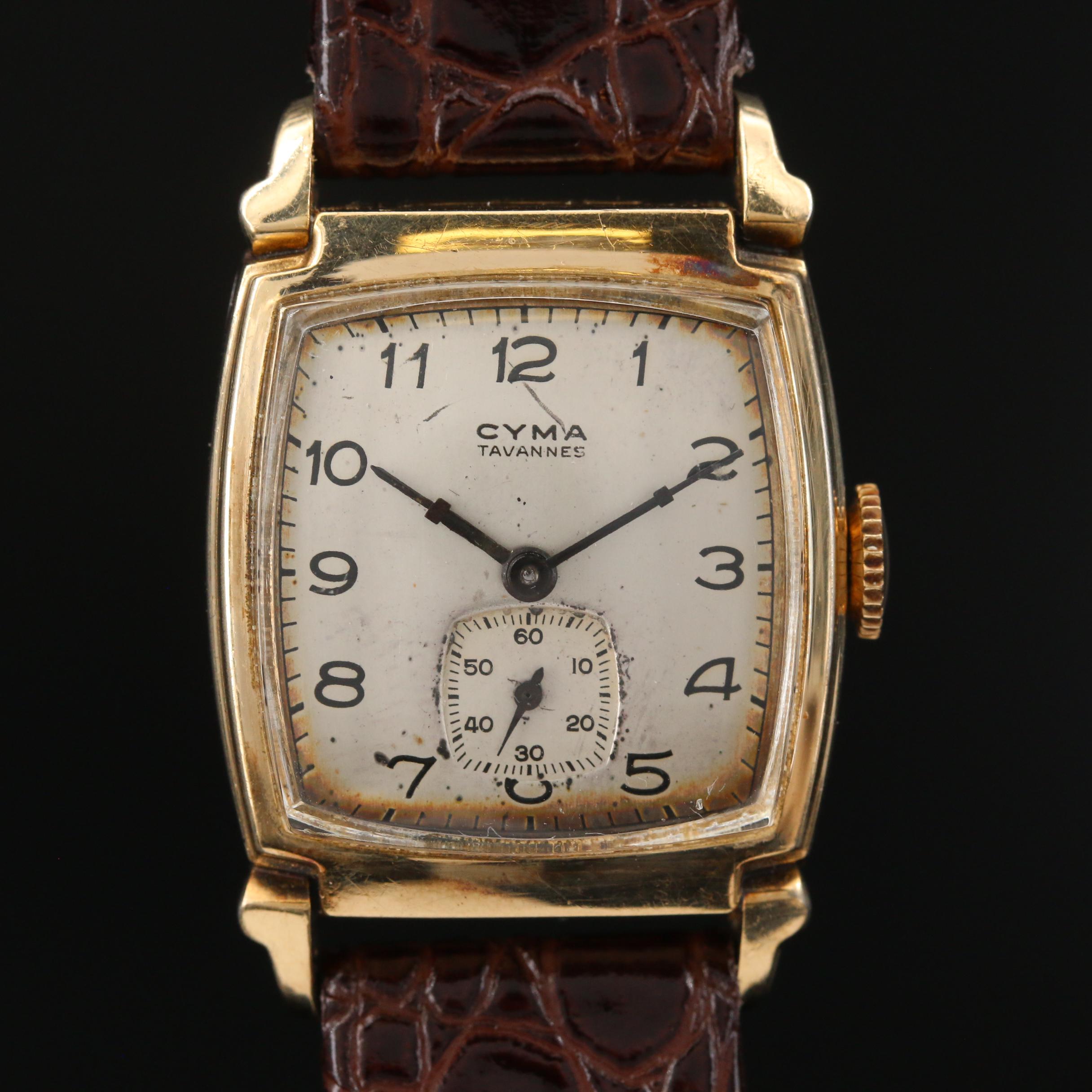 Vintage Cyma 10K Rolled Gold Plate Stem Wind Watch