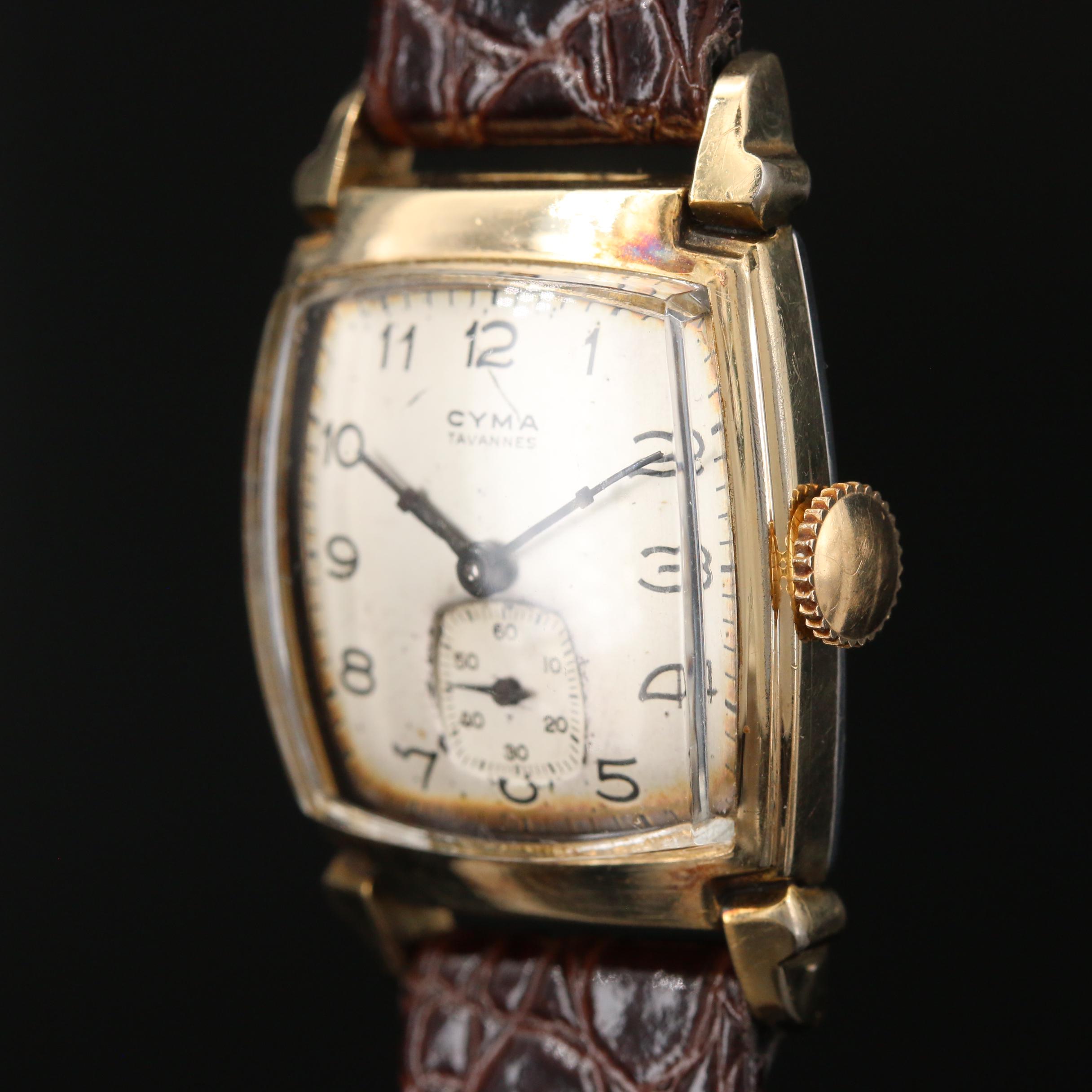 Vintage Cyma 10K Rolled Gold Plate Stem Wind Watch