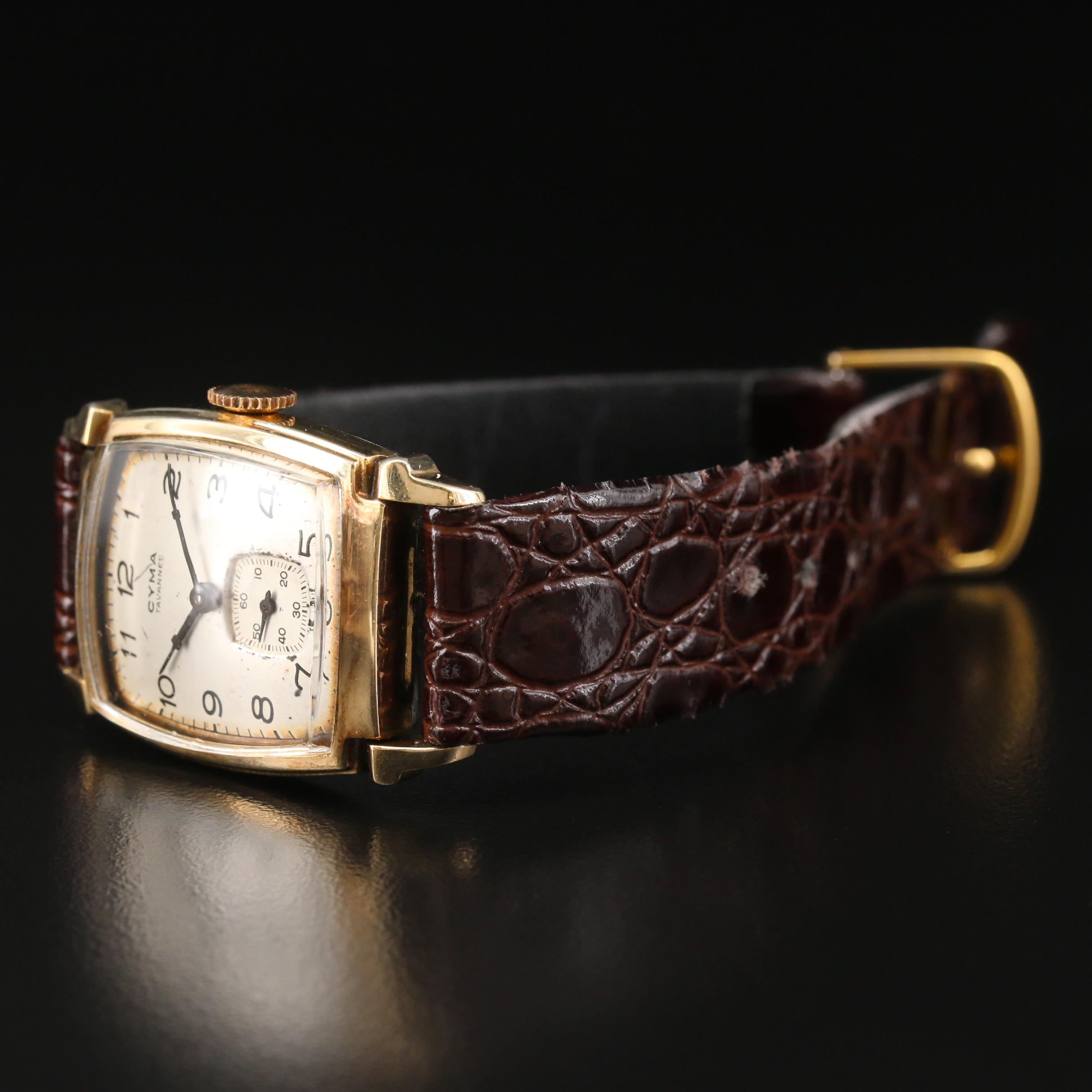 Vintage Cyma 10K Rolled Gold Plate Stem Wind Watch