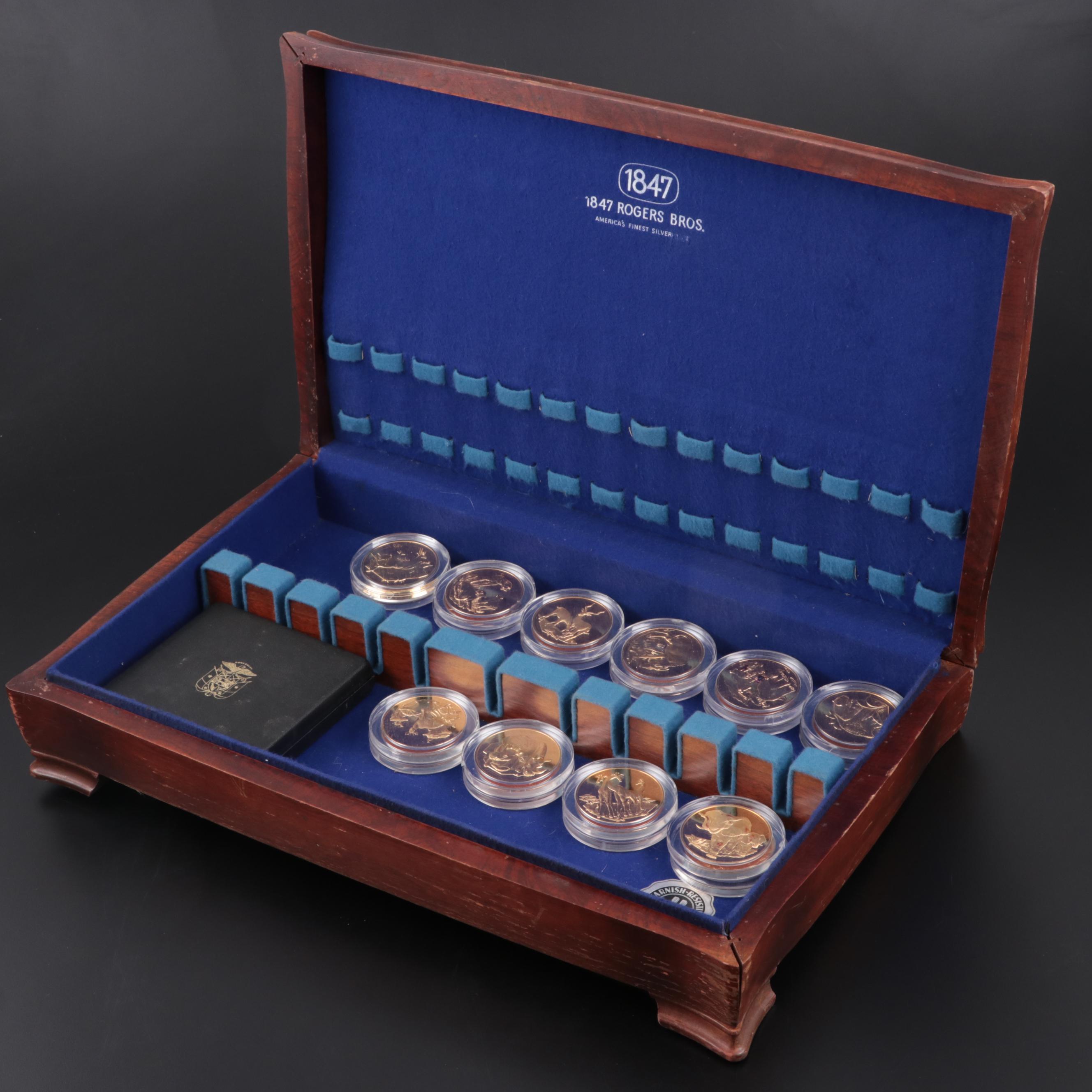 Twenty 24K Gold Plated Sterling Silver East African Wild Life Society Medals