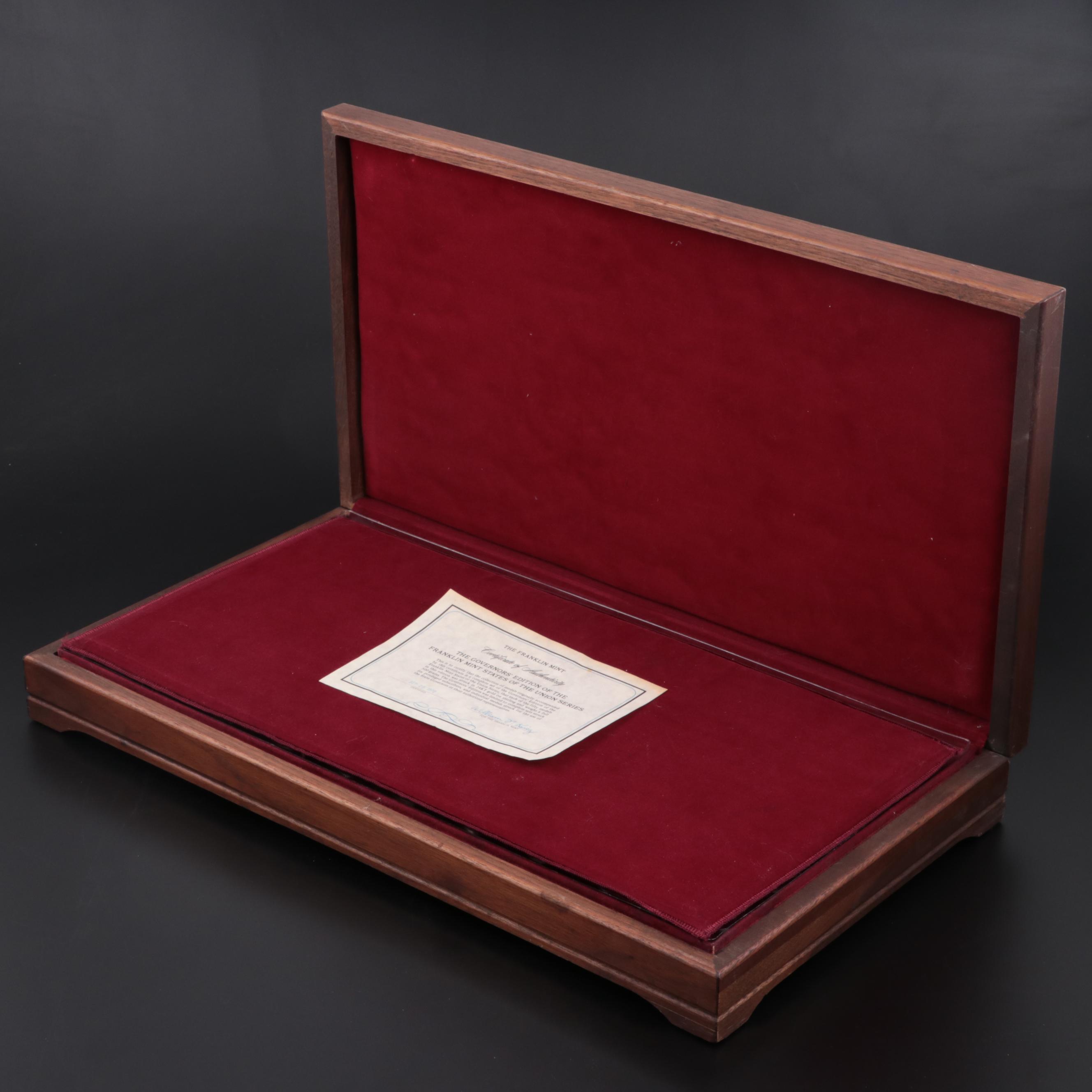 24K Gold Plated Sterling Silver Proof Commemorative State Medallions