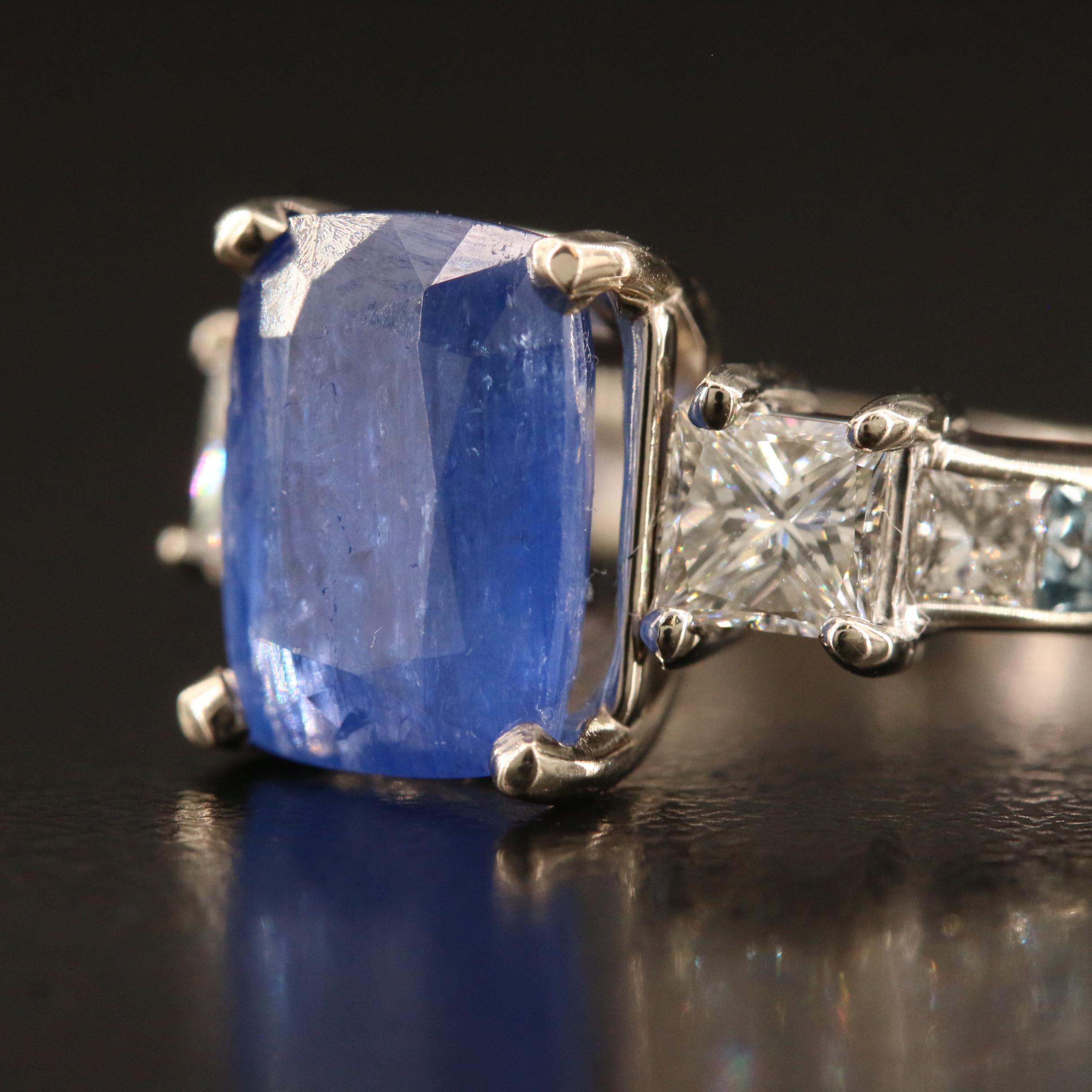 14K 4.66 CT Afghan Sapphire, 1.20 CTW Diamond and Gemstone Ring with GIA Report