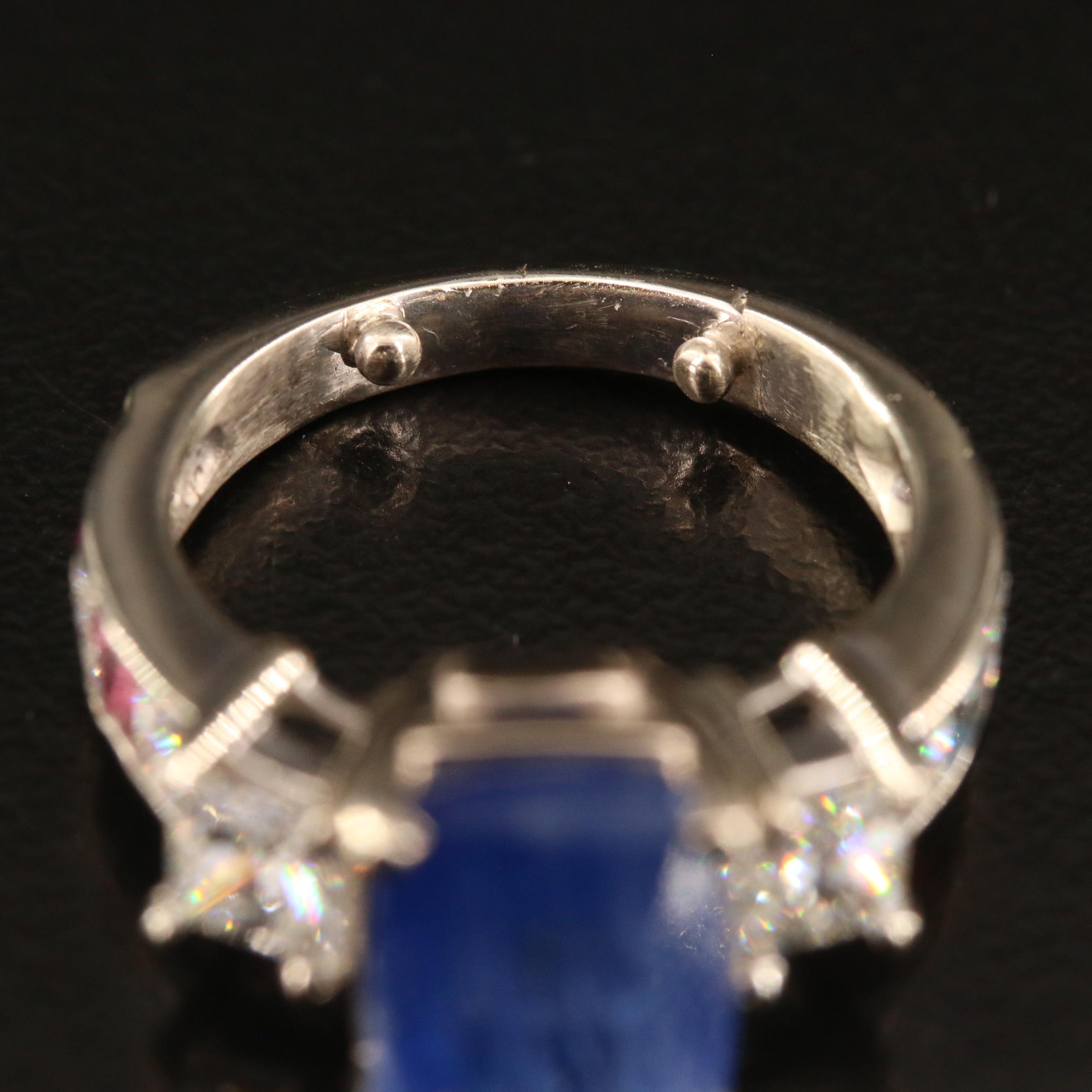 14K 4.66 CT Afghan Sapphire, 1.20 CTW Diamond and Gemstone Ring with GIA Report