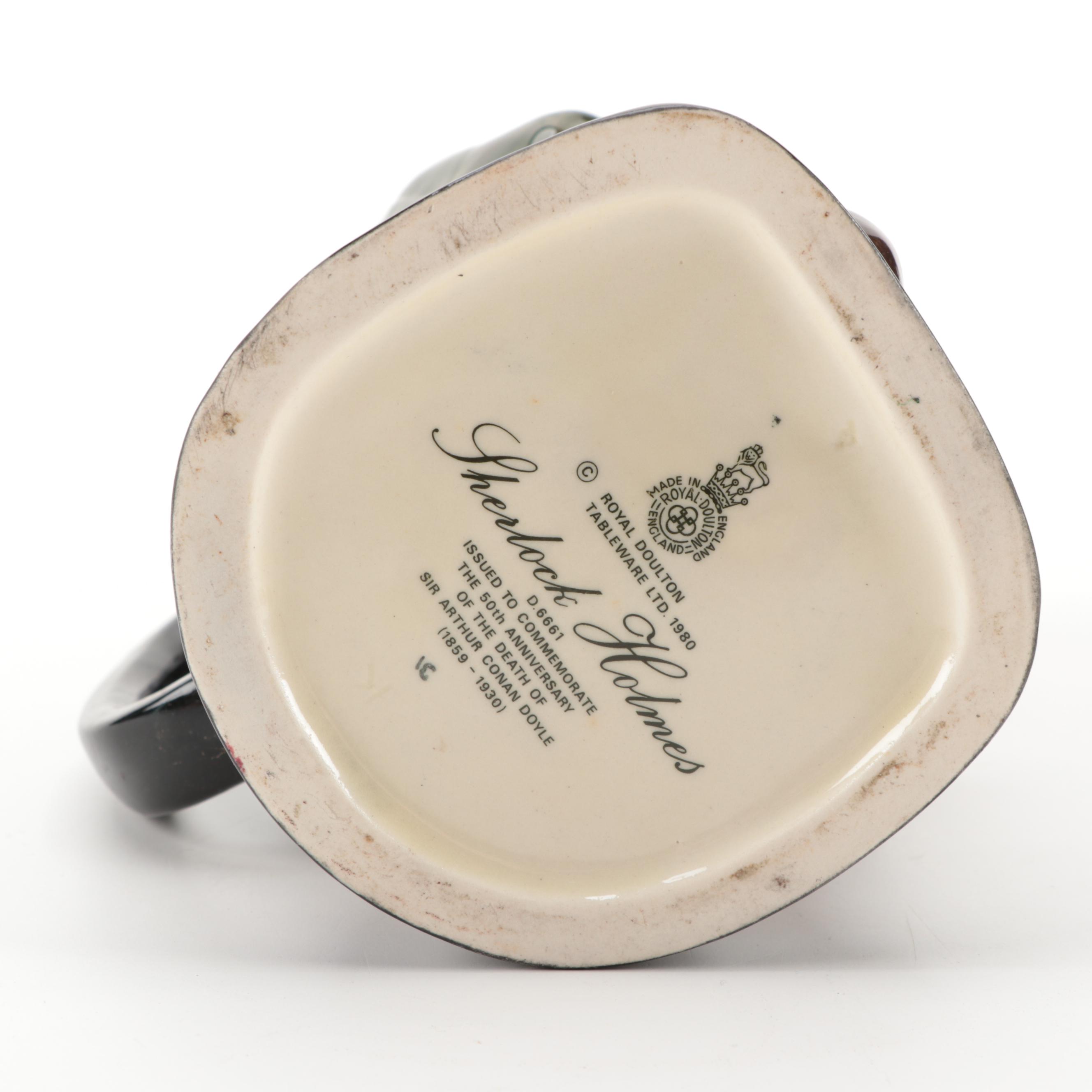 Royal Doulton "Sherlock Holmes"  Commemorative Character Jug, Late 20th Century