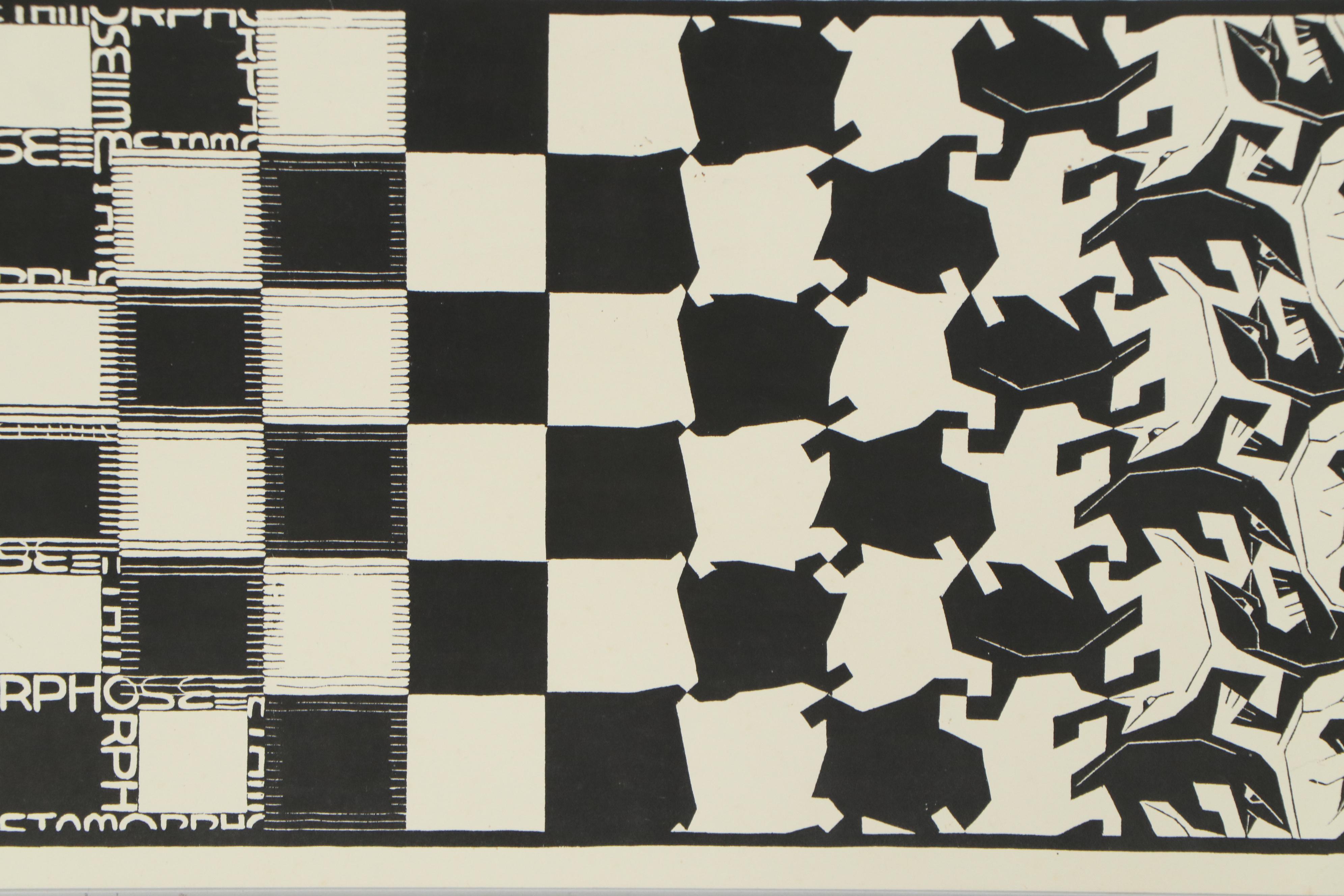 Lithograph after Maurits Cornelis Escher "Metamorphose," 1972