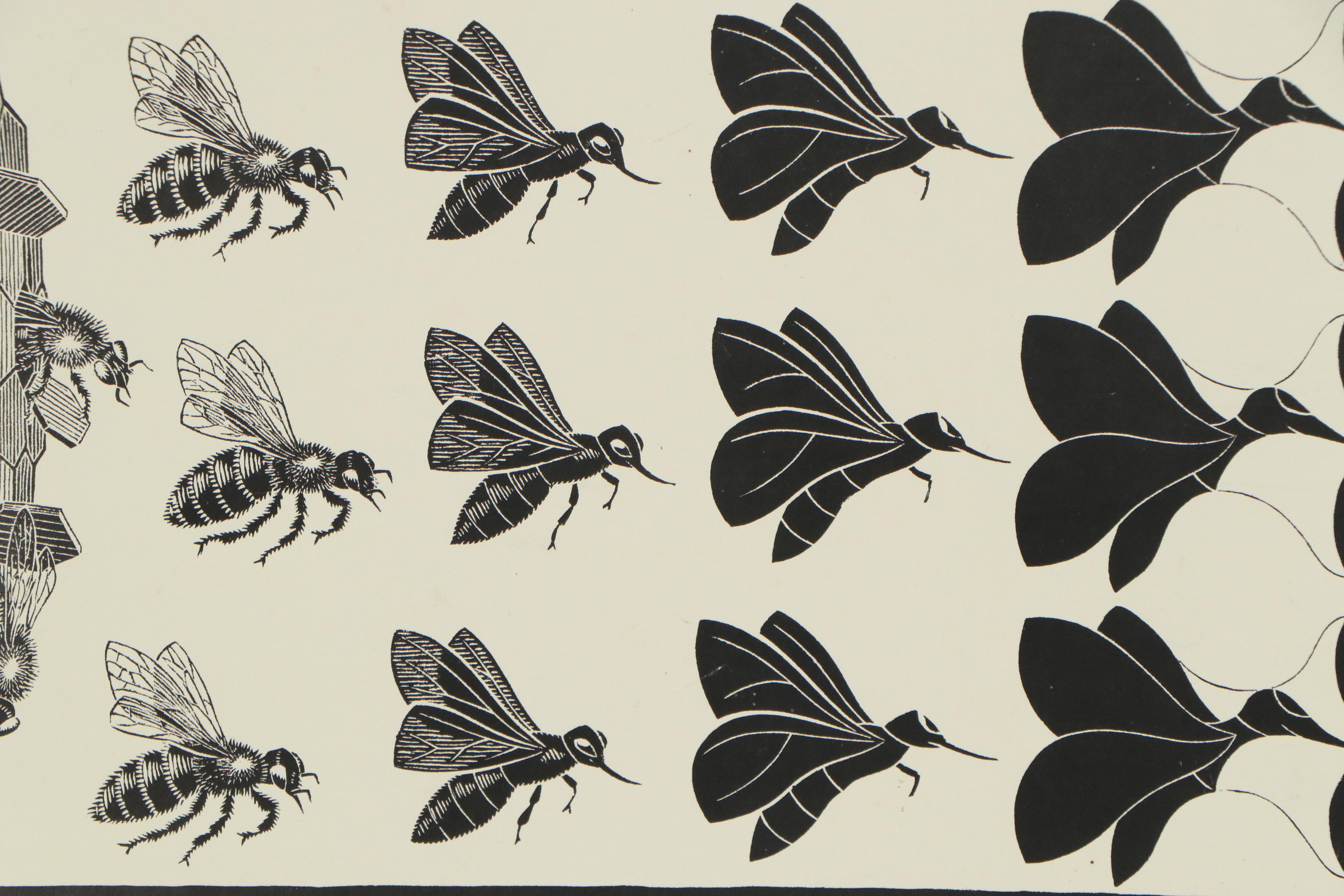 Lithograph after Maurits Cornelis Escher "Metamorphose," 1972