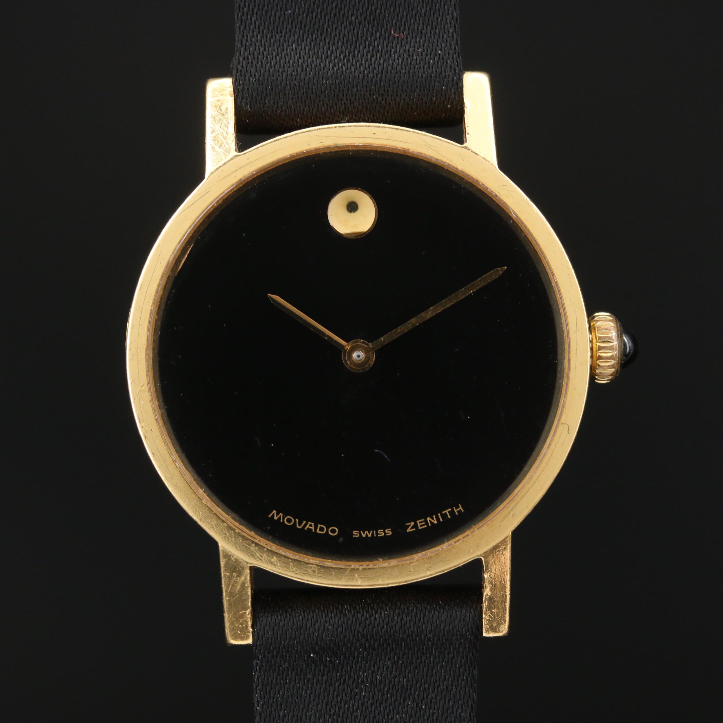 Vintage Movado Zenith 18K Gold Stem Wind Watch