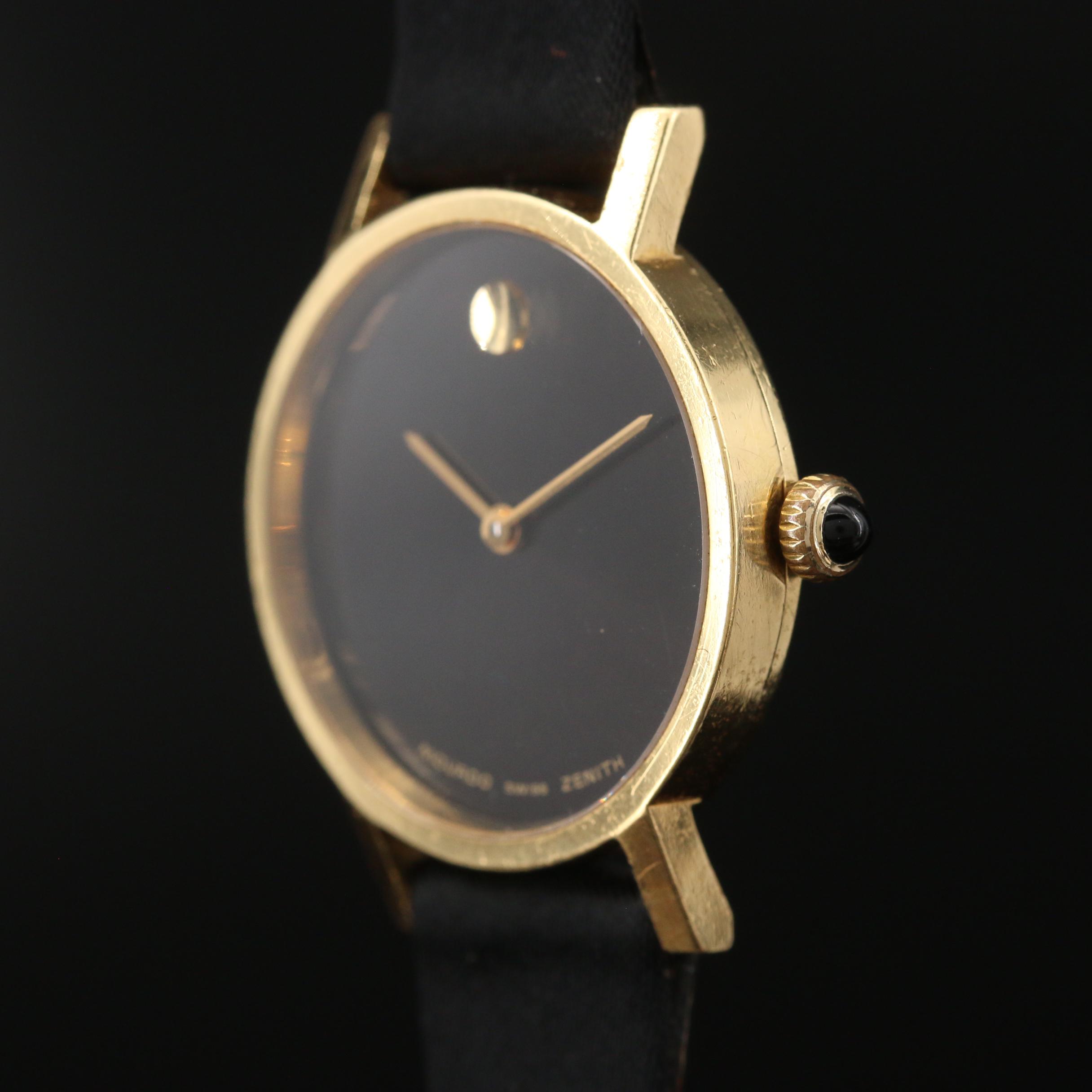 Vintage Movado Zenith 18K Gold Stem Wind Watch