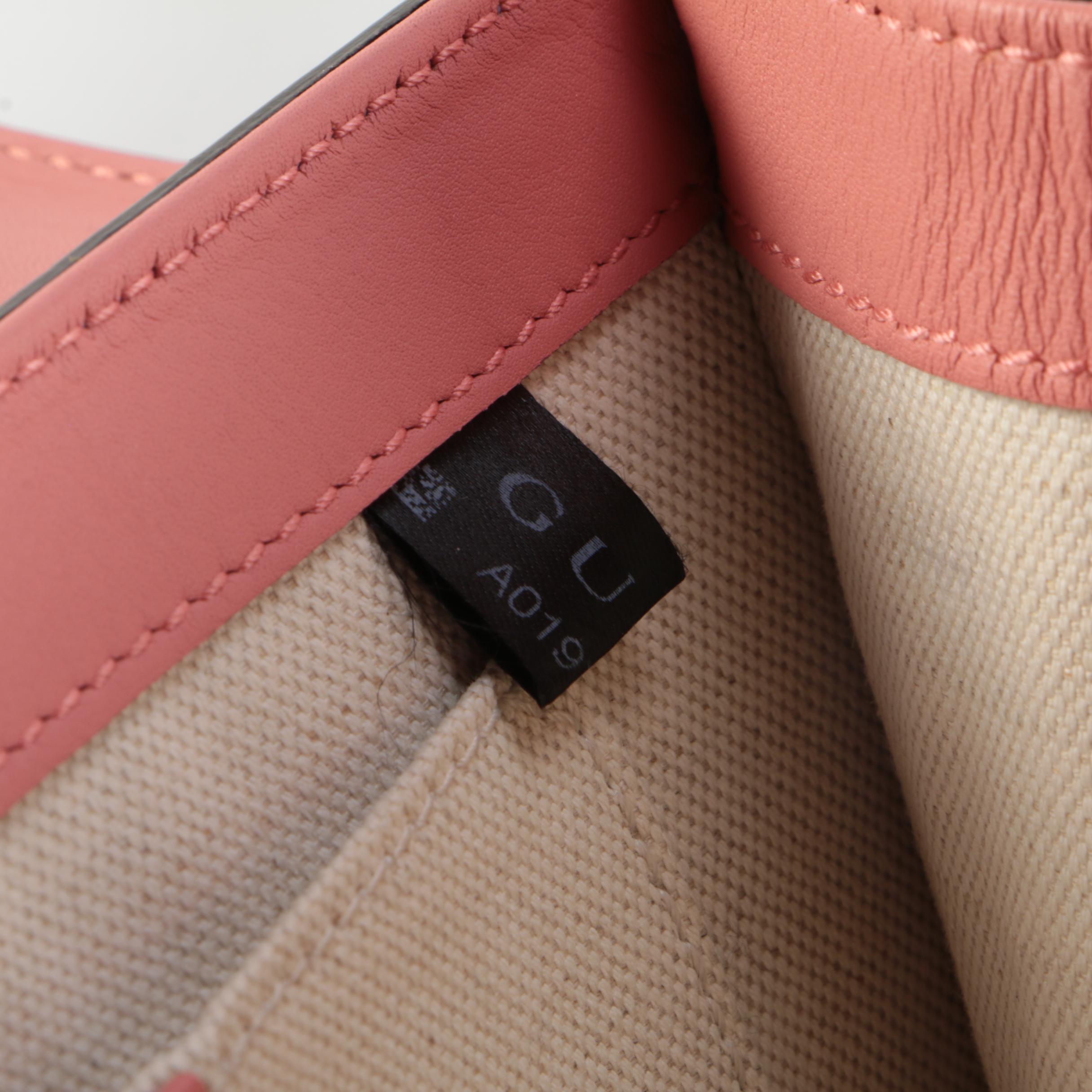 Gucci Pearly Peony Small Shoulder Bag in Contrasting Leather